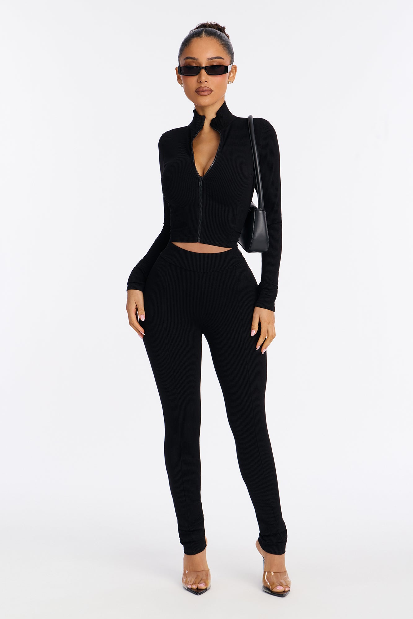 Nika Snatched Pant Set - Black