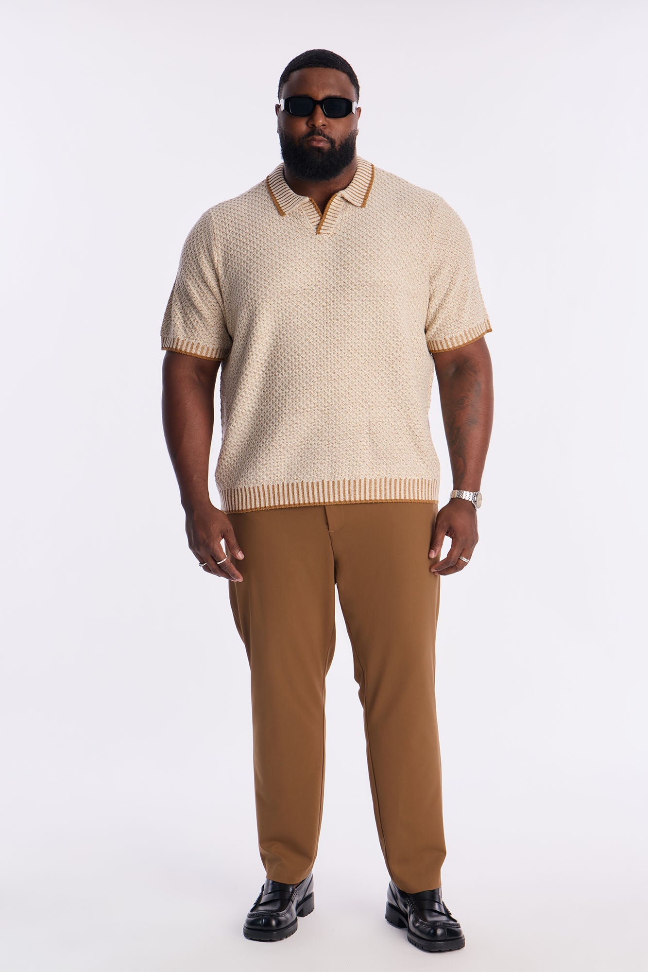 Knit Mercer Johnny Polo - Brown