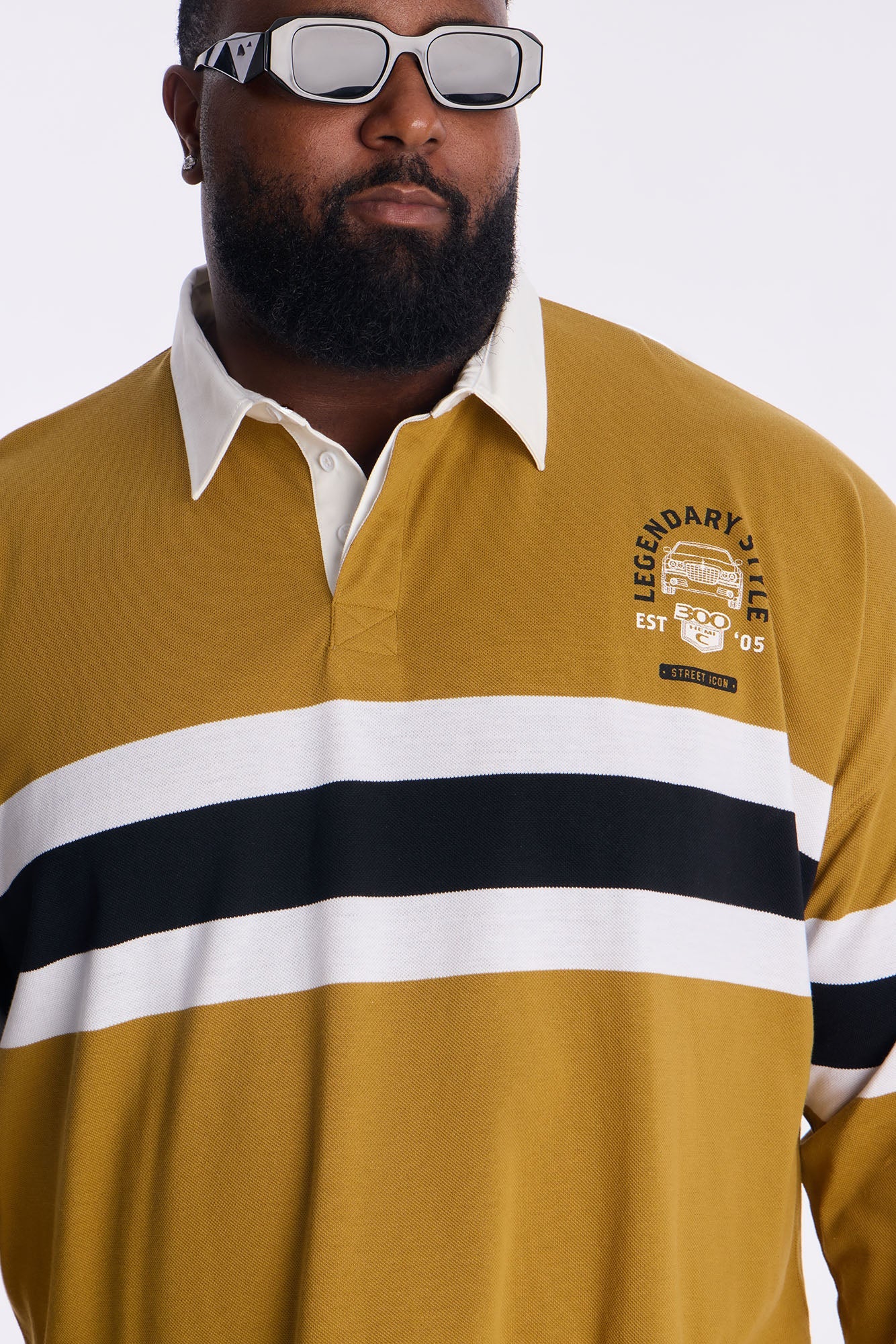 Legendary Style Long Sleeve Polo - Olive/combo