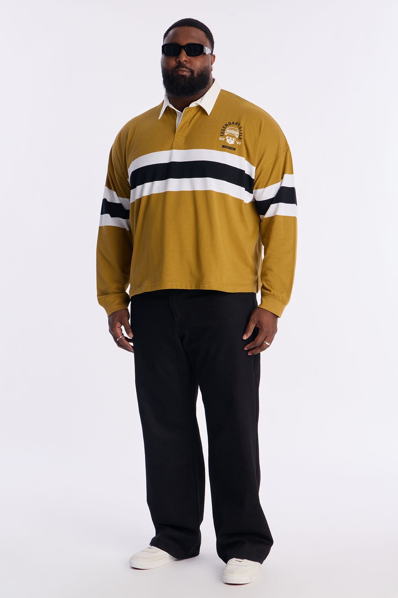 Legendary Style Long Sleeve Polo - Olive/combo