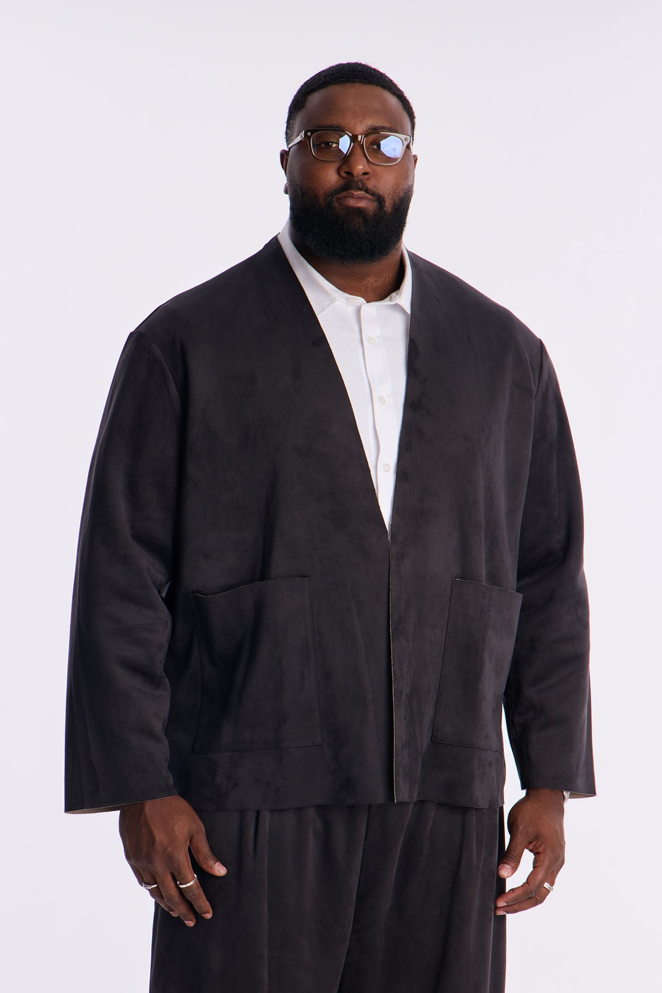 Noven Edge Suede Jacket - Charcoal
