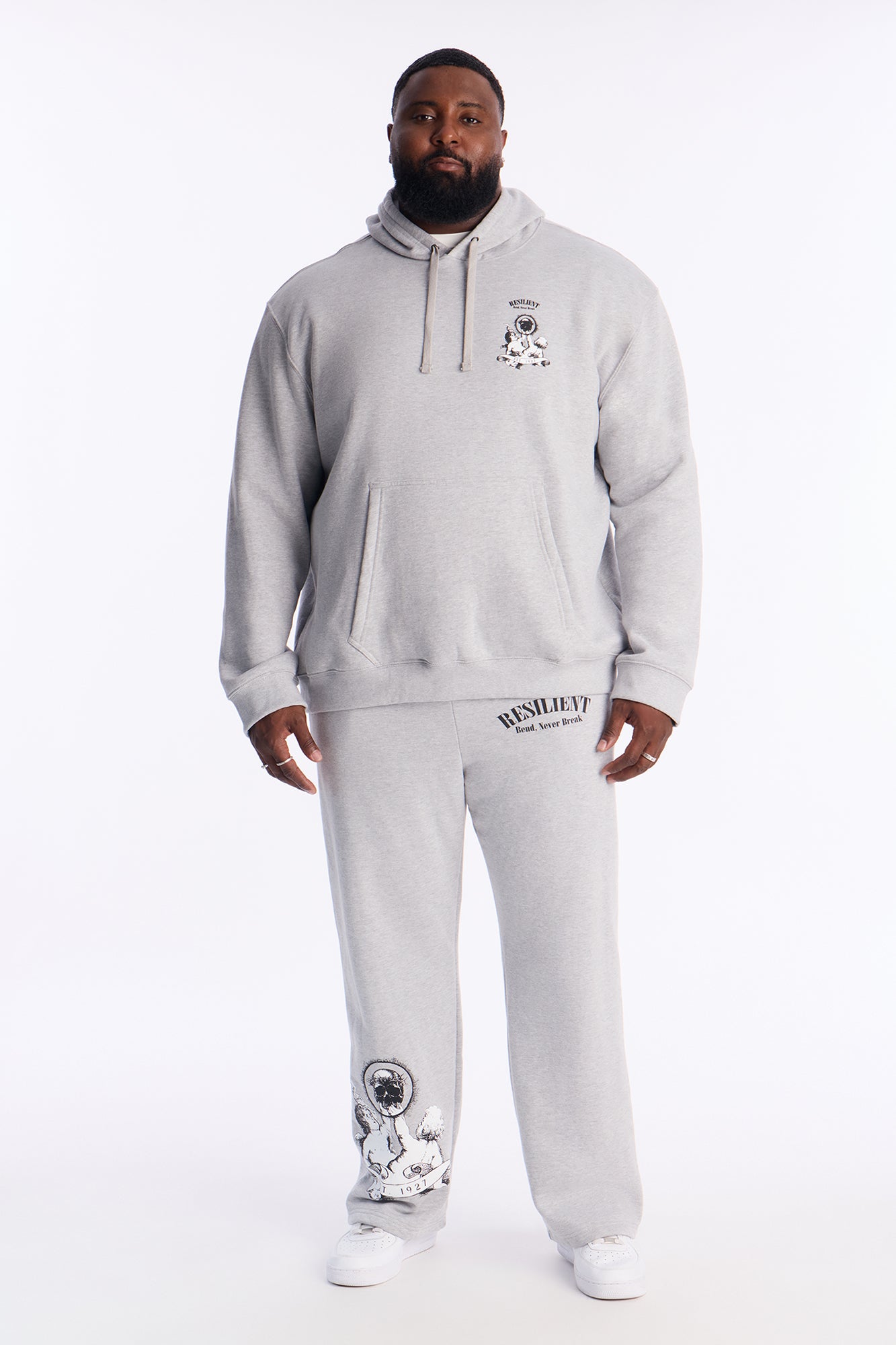 Blessed And Resilient Baggy Sweatpants - Heather Grey