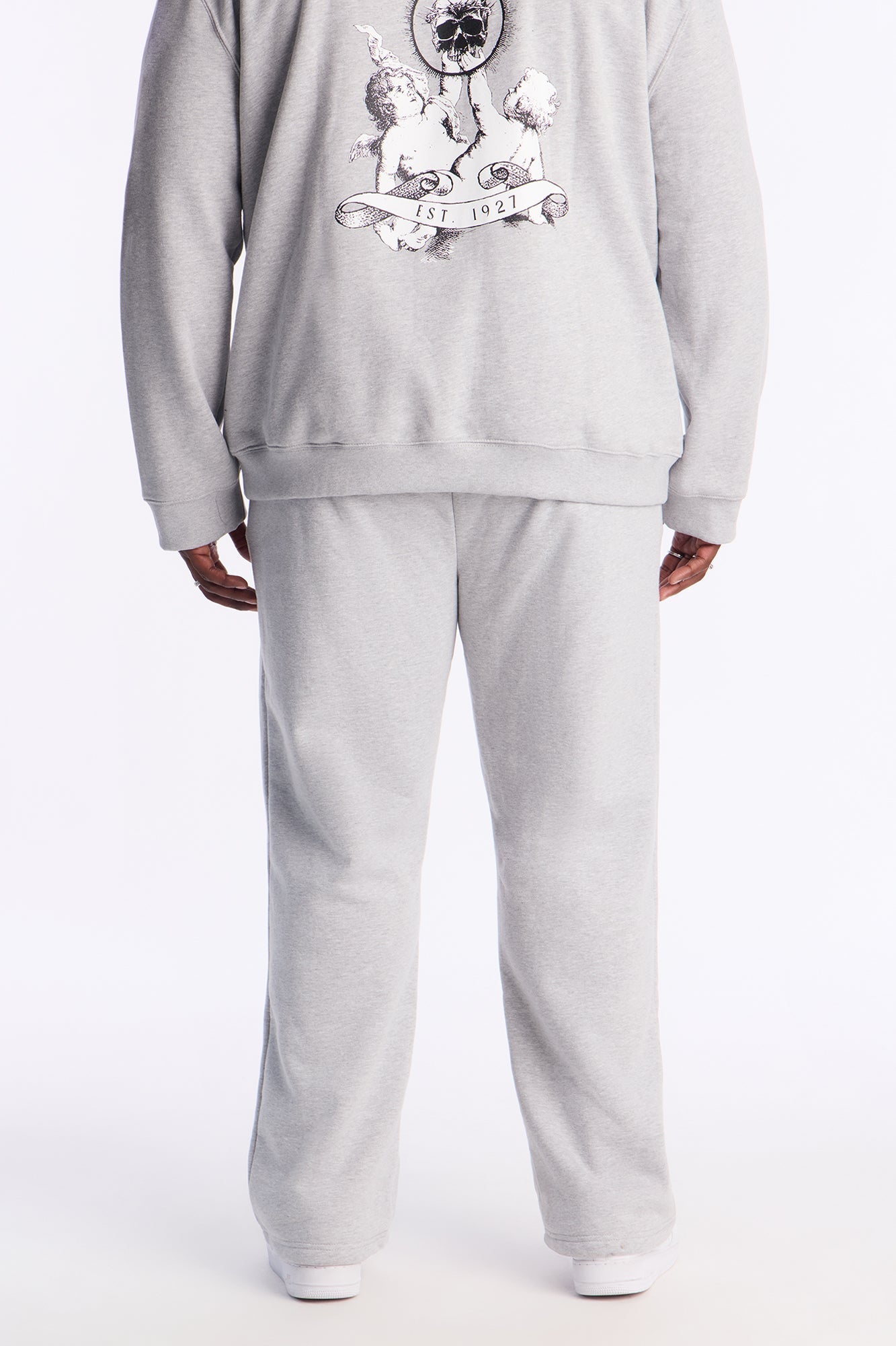 Blessed And Resilient Baggy Sweatpants - Heather Grey
