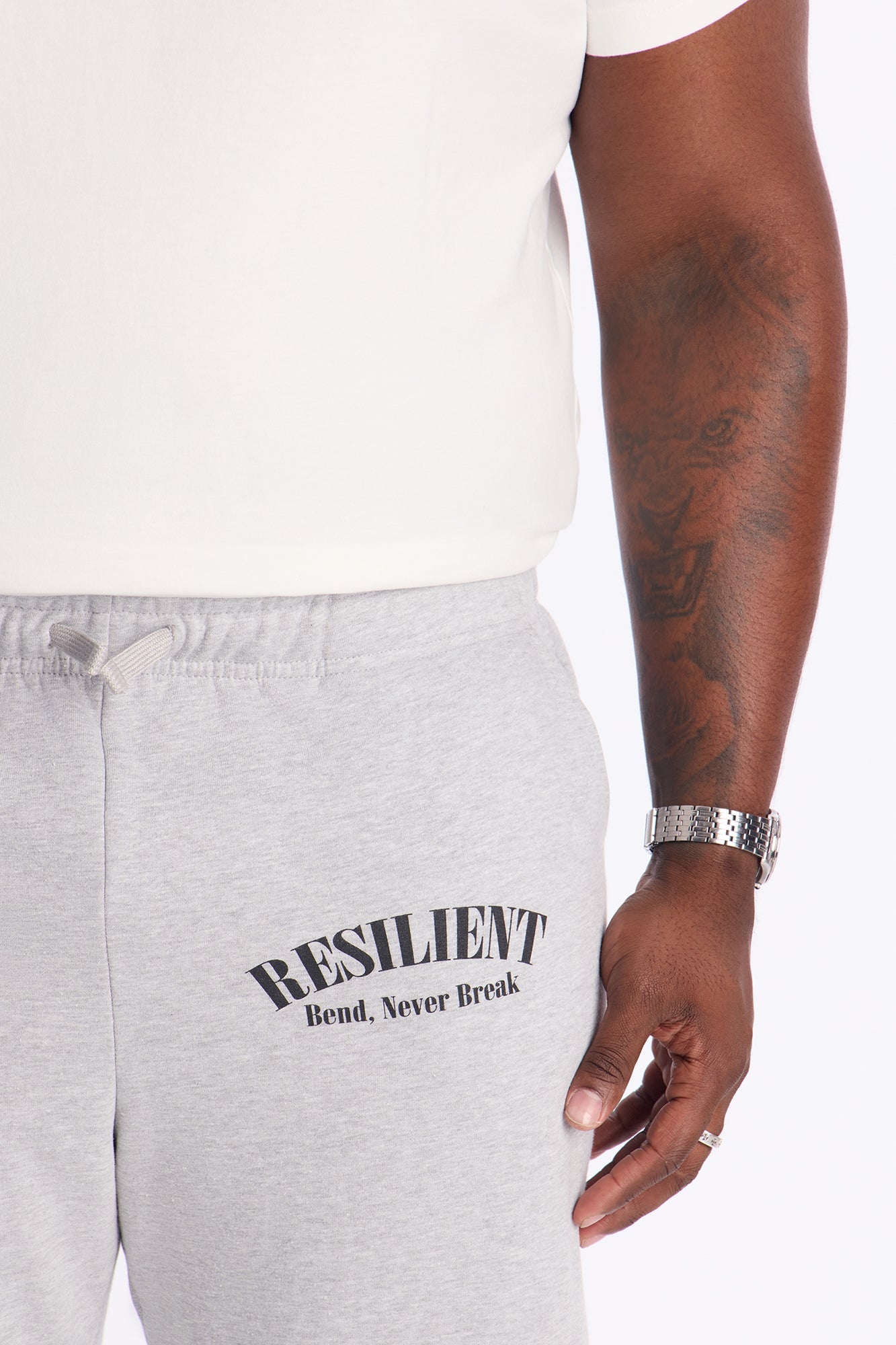 Blessed And Resilient Baggy Sweatpants - Heather Grey