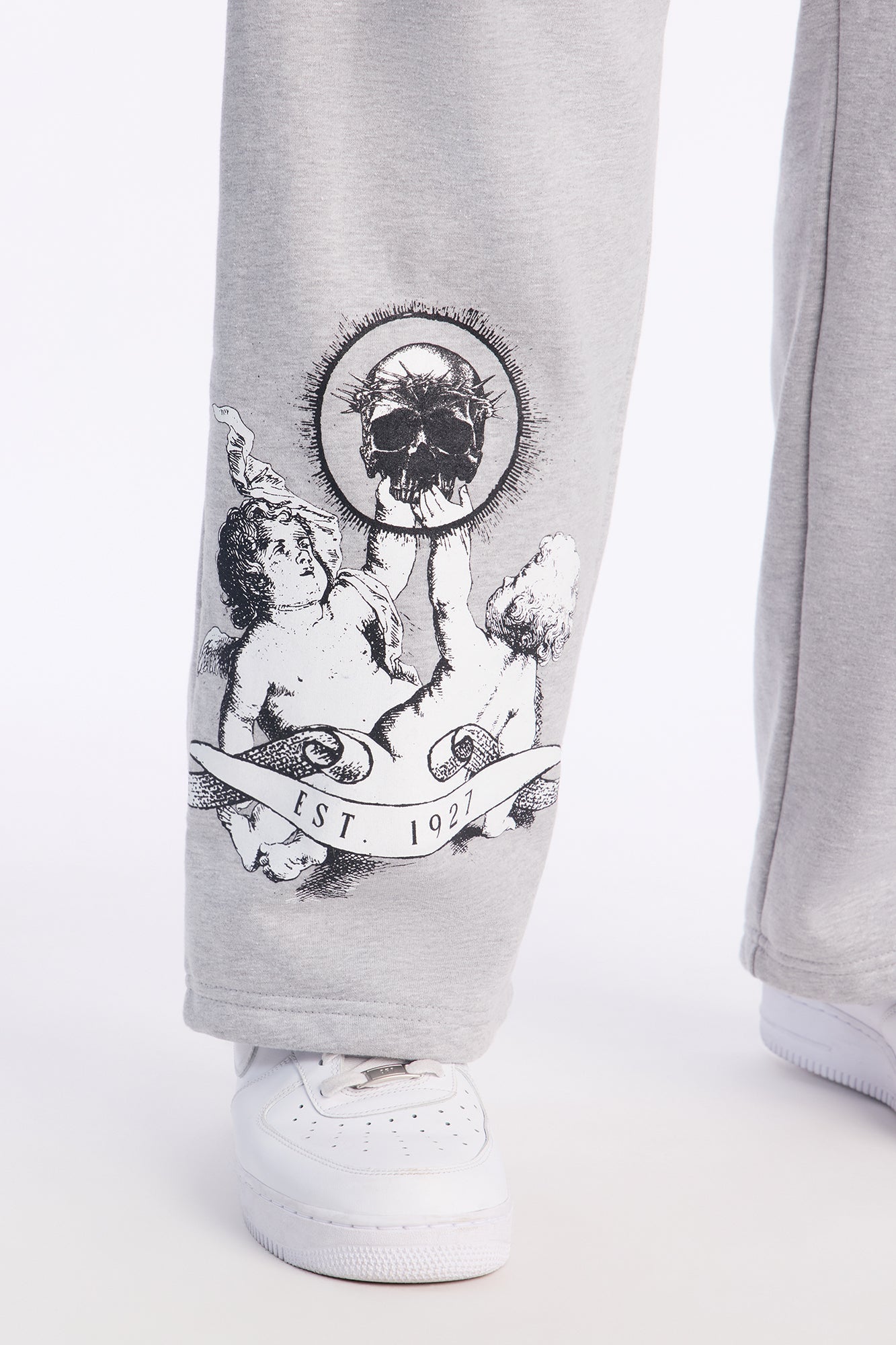 Blessed And Resilient Baggy Sweatpants - Heather Grey
