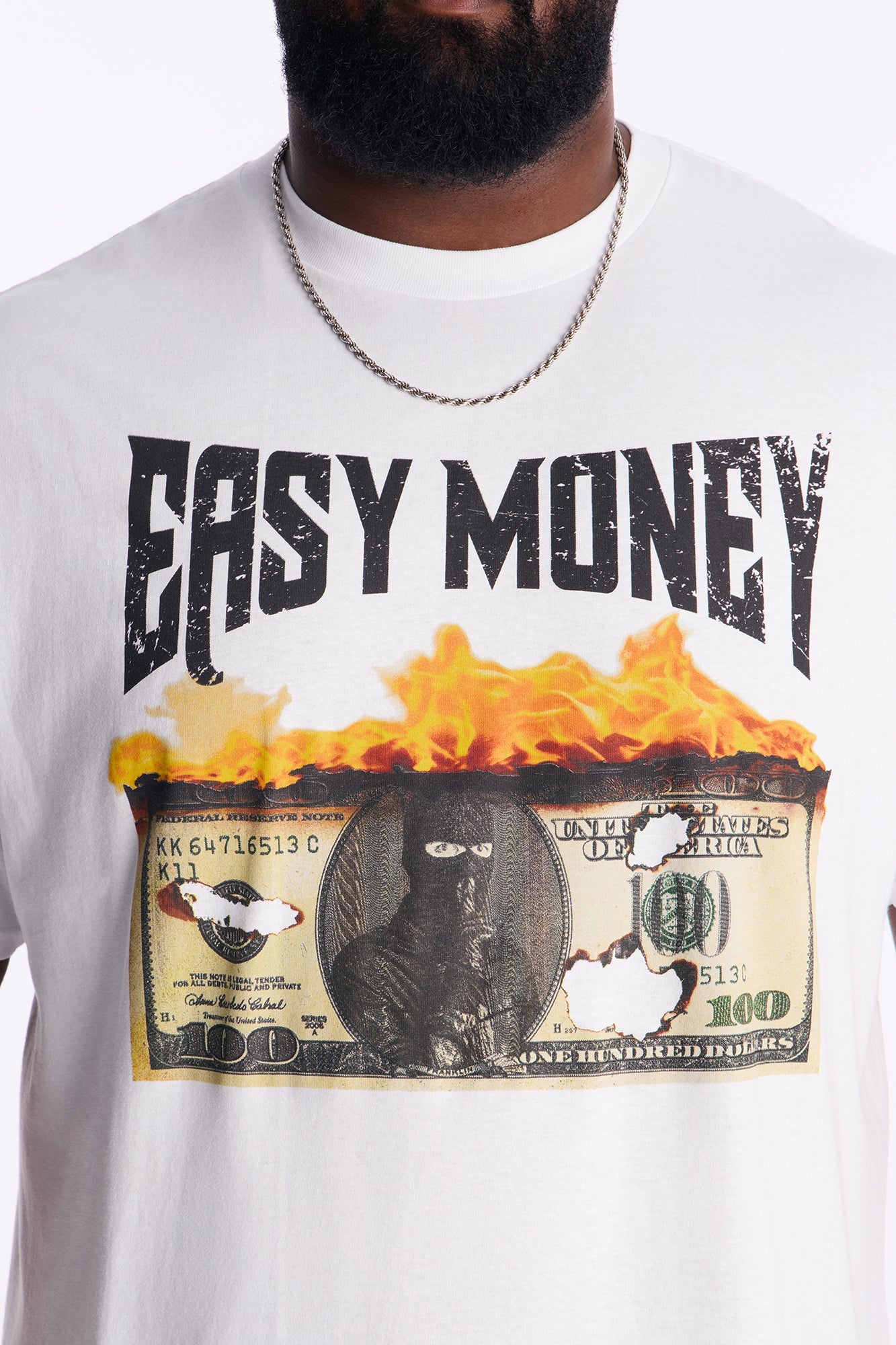 Easy Money Burns Short Sleeve Tee - White