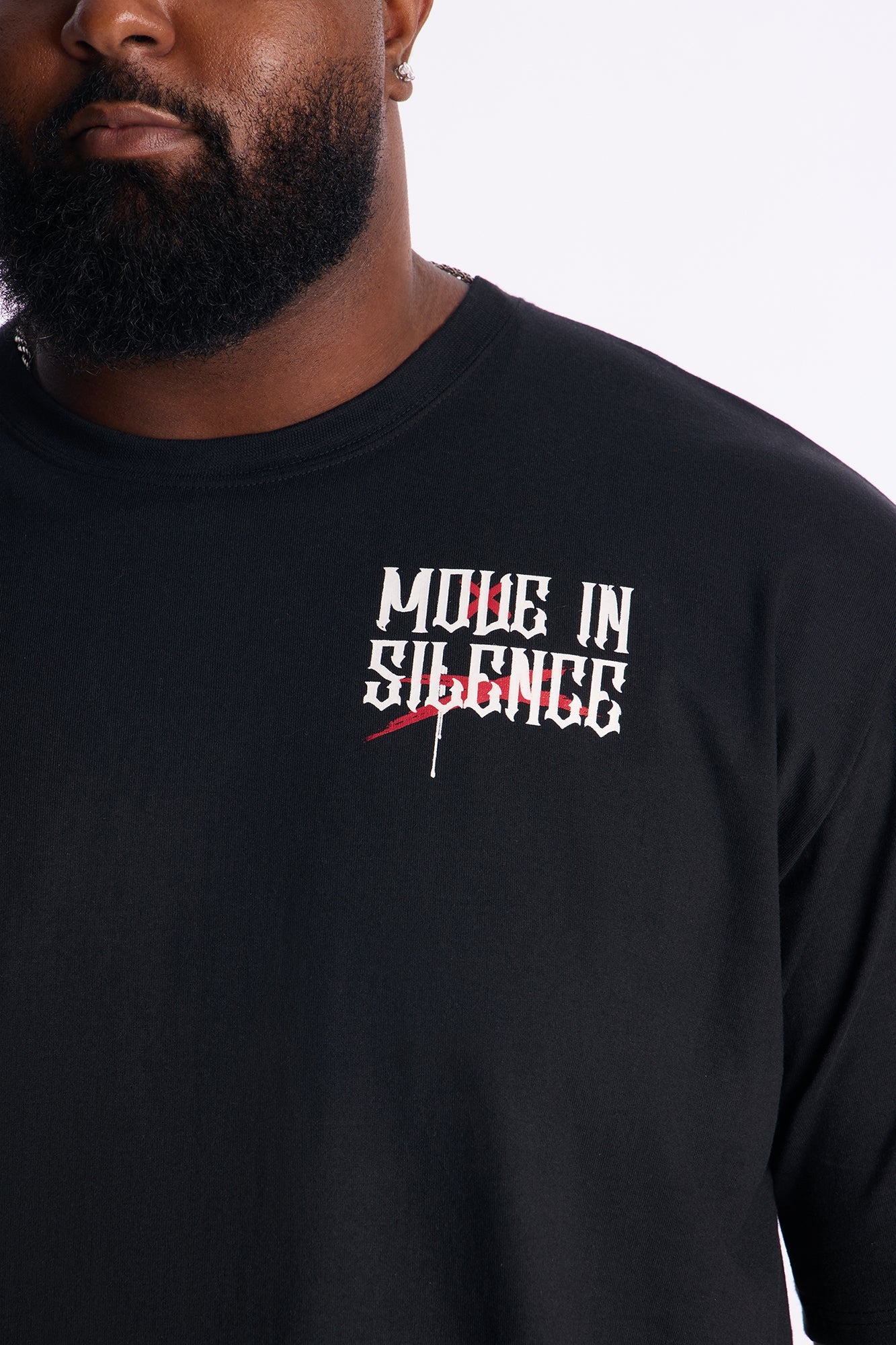 Move In Silence Oversized Short Sleeve Tee - Black