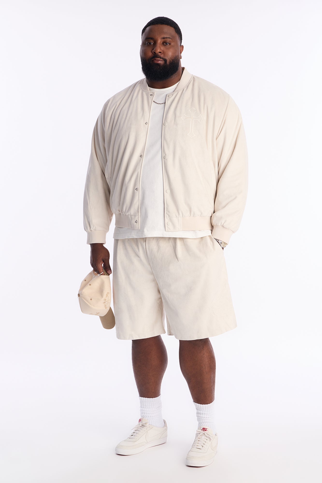 Granite Cut Suede Short - Off White