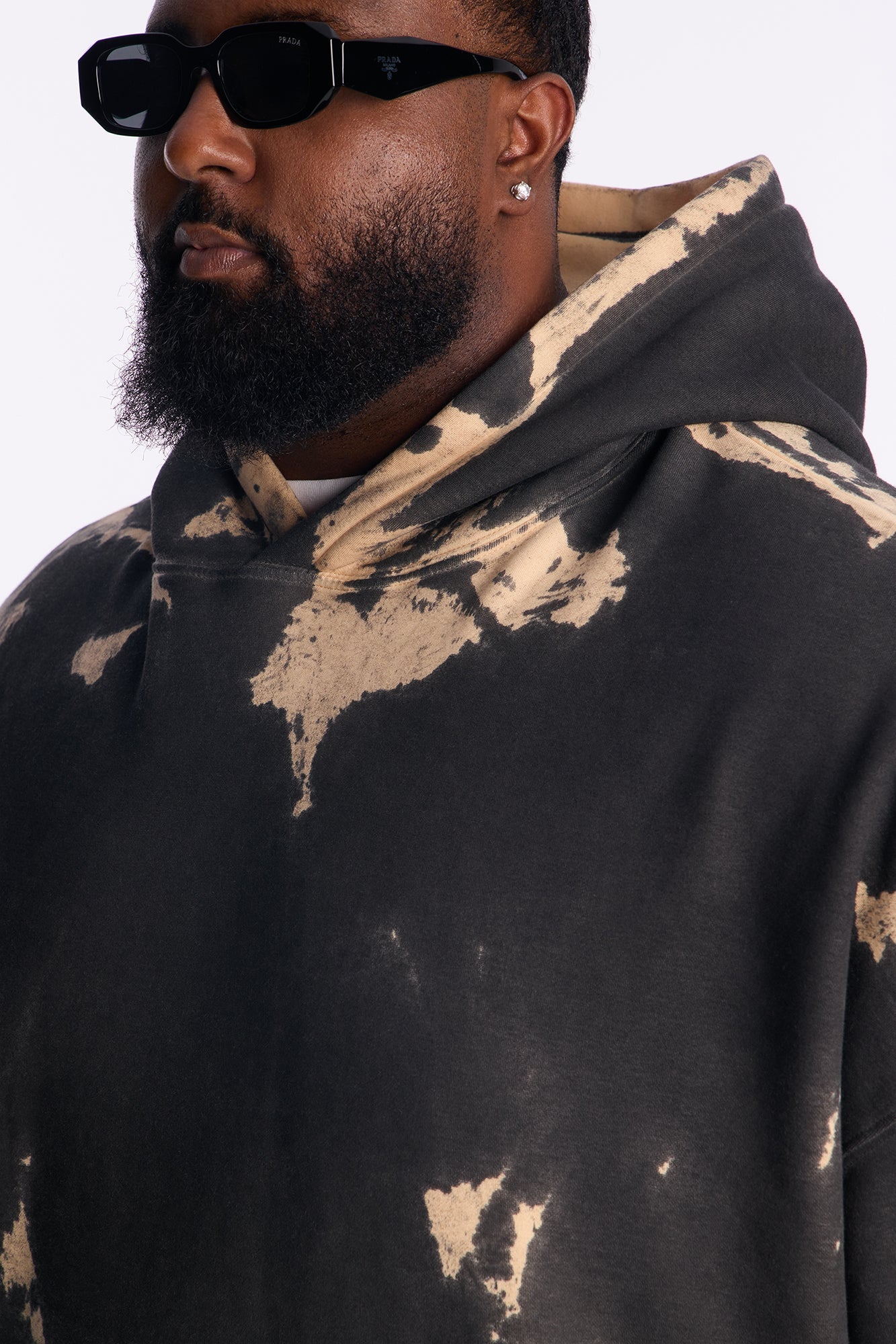 Bleach Oversized Heavyweight Hoodie - Black Wash