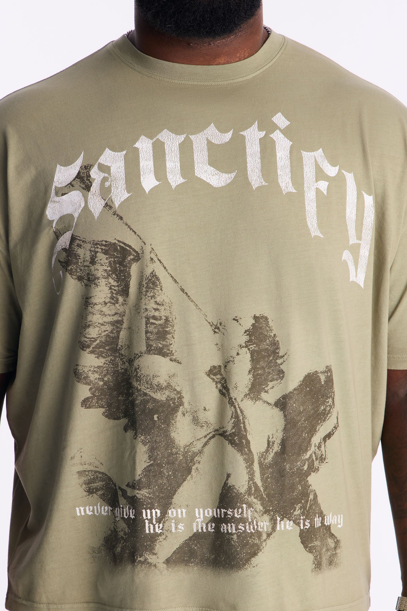 Sanctify Oversized Short Sleeve Tee - Olive