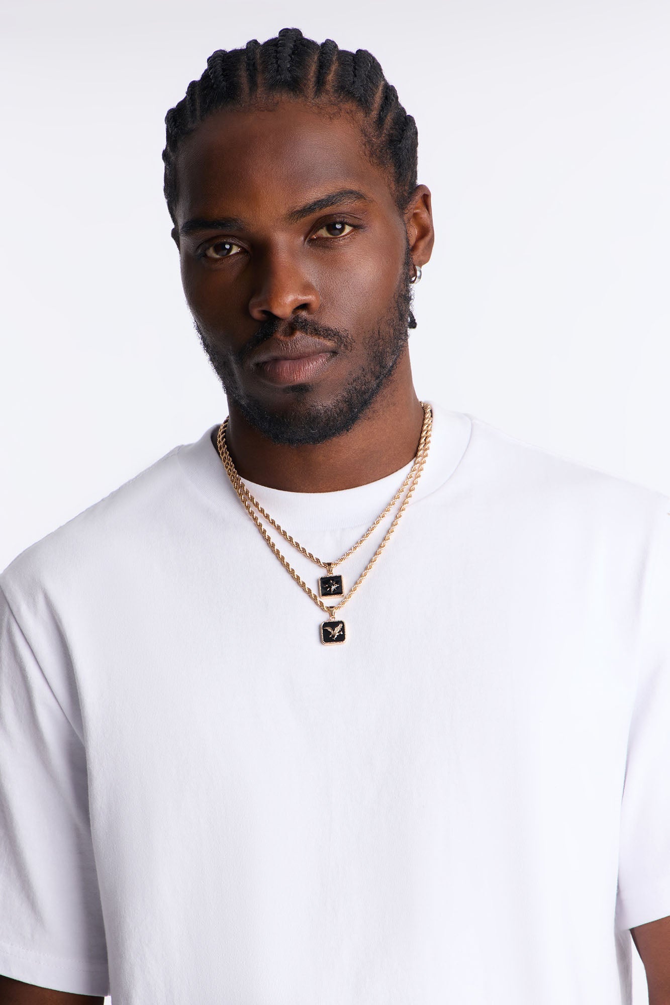 Flying High Roped Chain Pendant Necklace Set - Gold