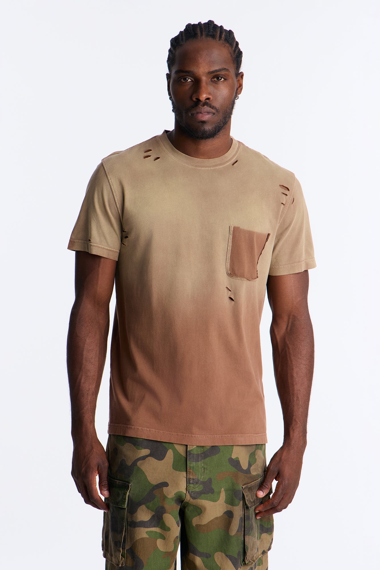 Boyle Faded Crew Tee - Brown
