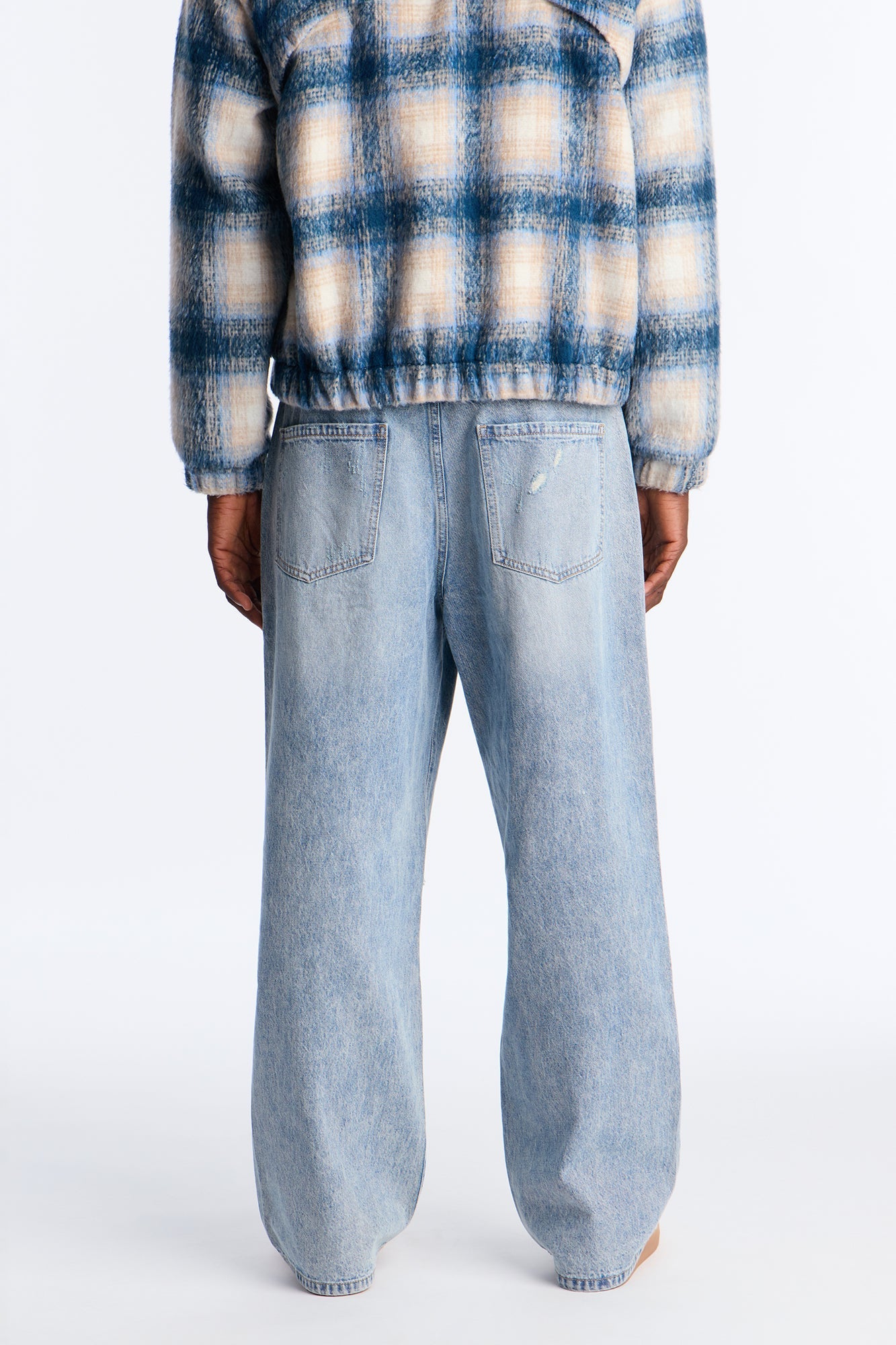 Baggy On The Grind Destroyed Jean - Light Blue Wash
