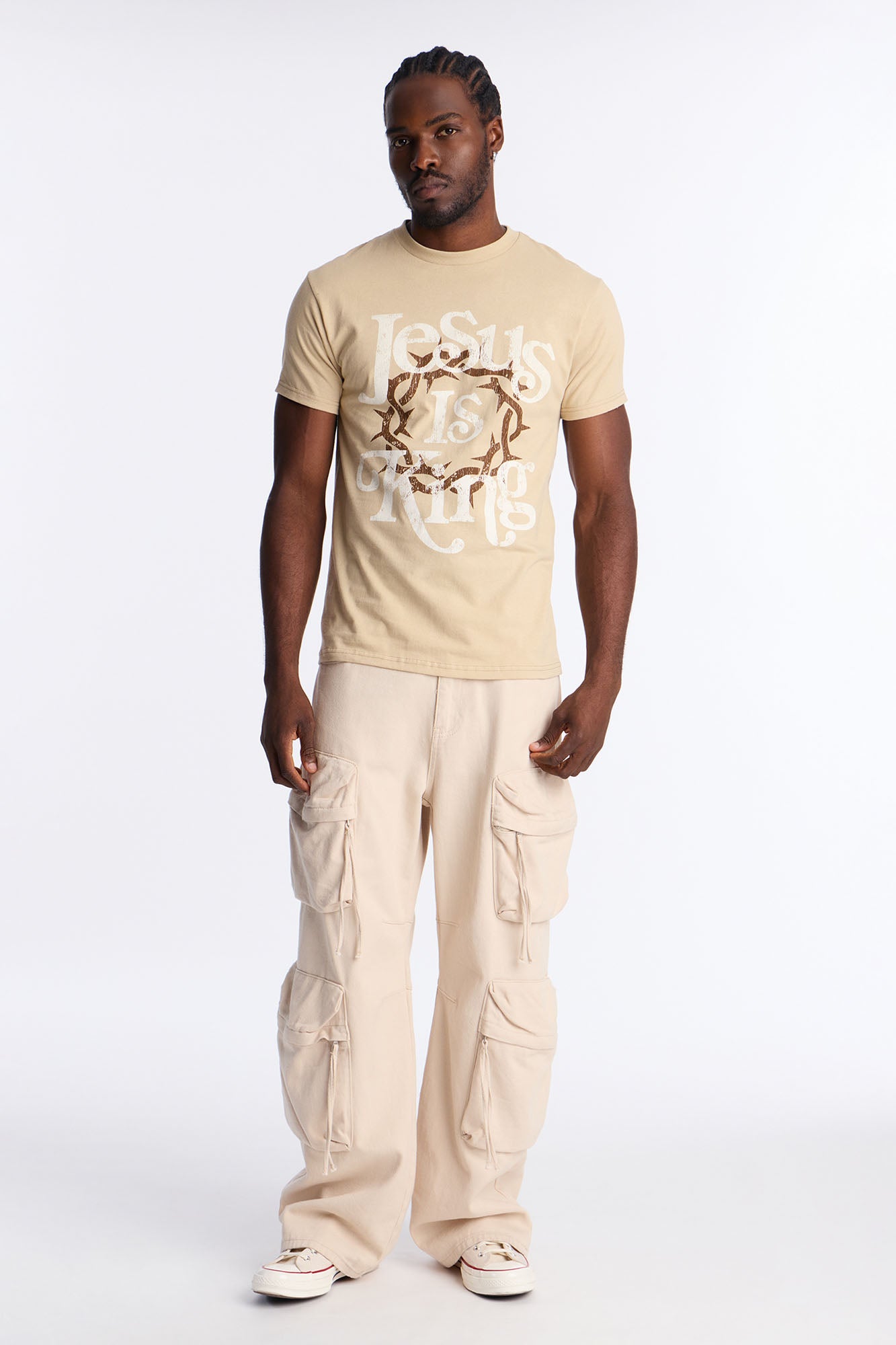 Crown of Thorns Graphic Short Sleeve Tee - Sand