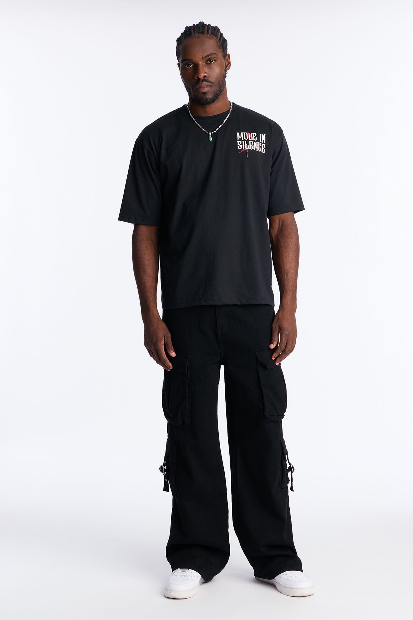 Move In Silence Oversized Short Sleeve Tee - Black