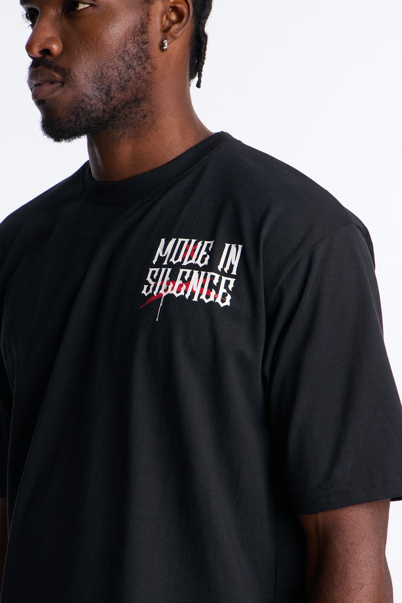 Move In Silence Oversized Short Sleeve Tee - Black