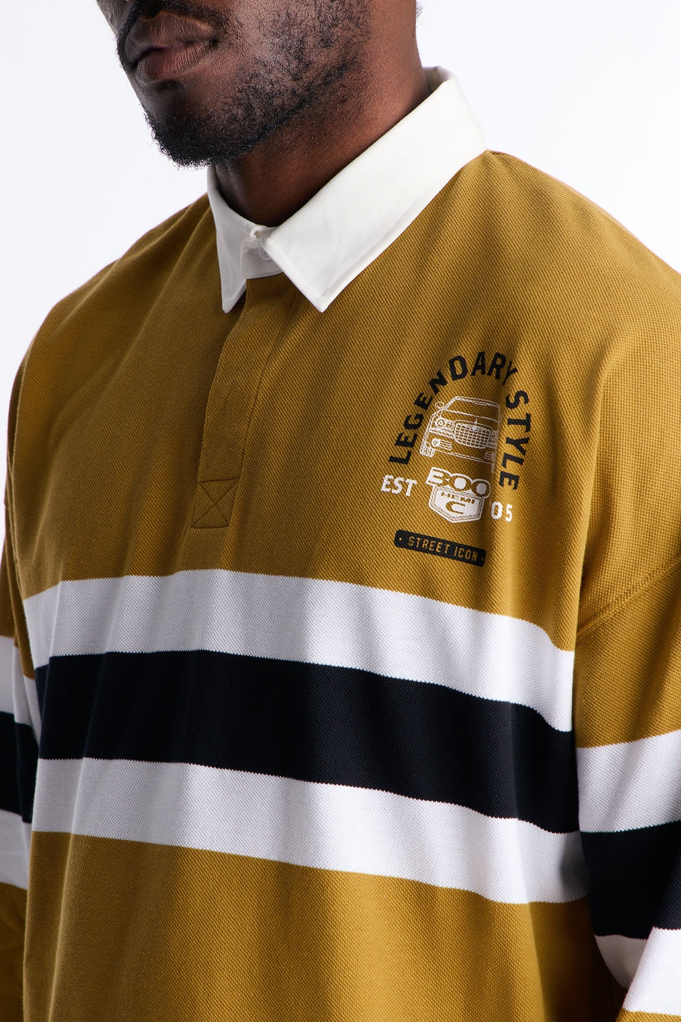 Legendary Style Long Sleeve Polo - Olive/combo