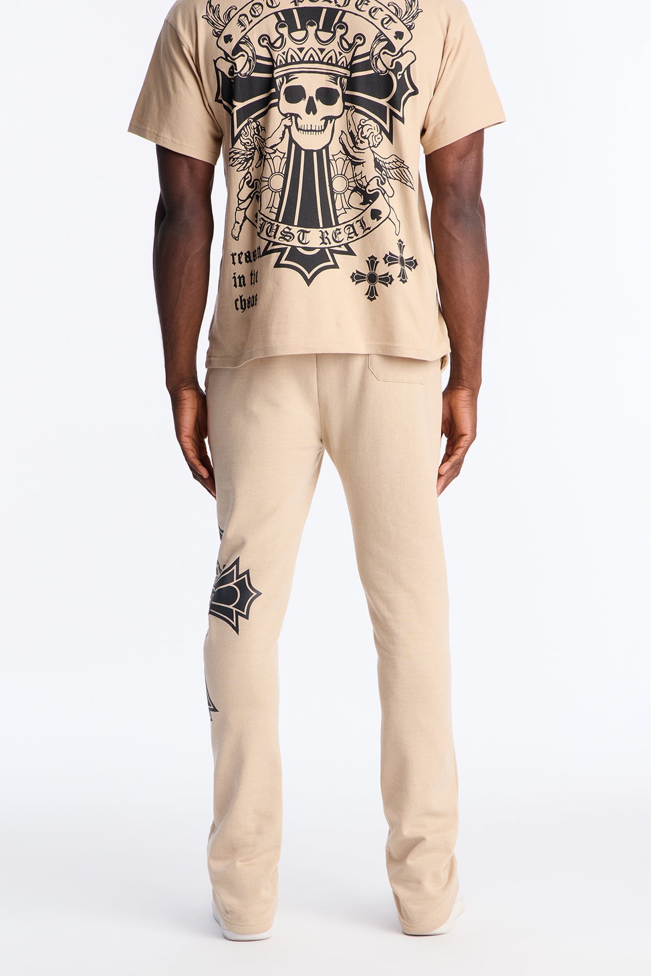 Bad Habits Not Perfect Skinny Flare Sweatpant - Taupe