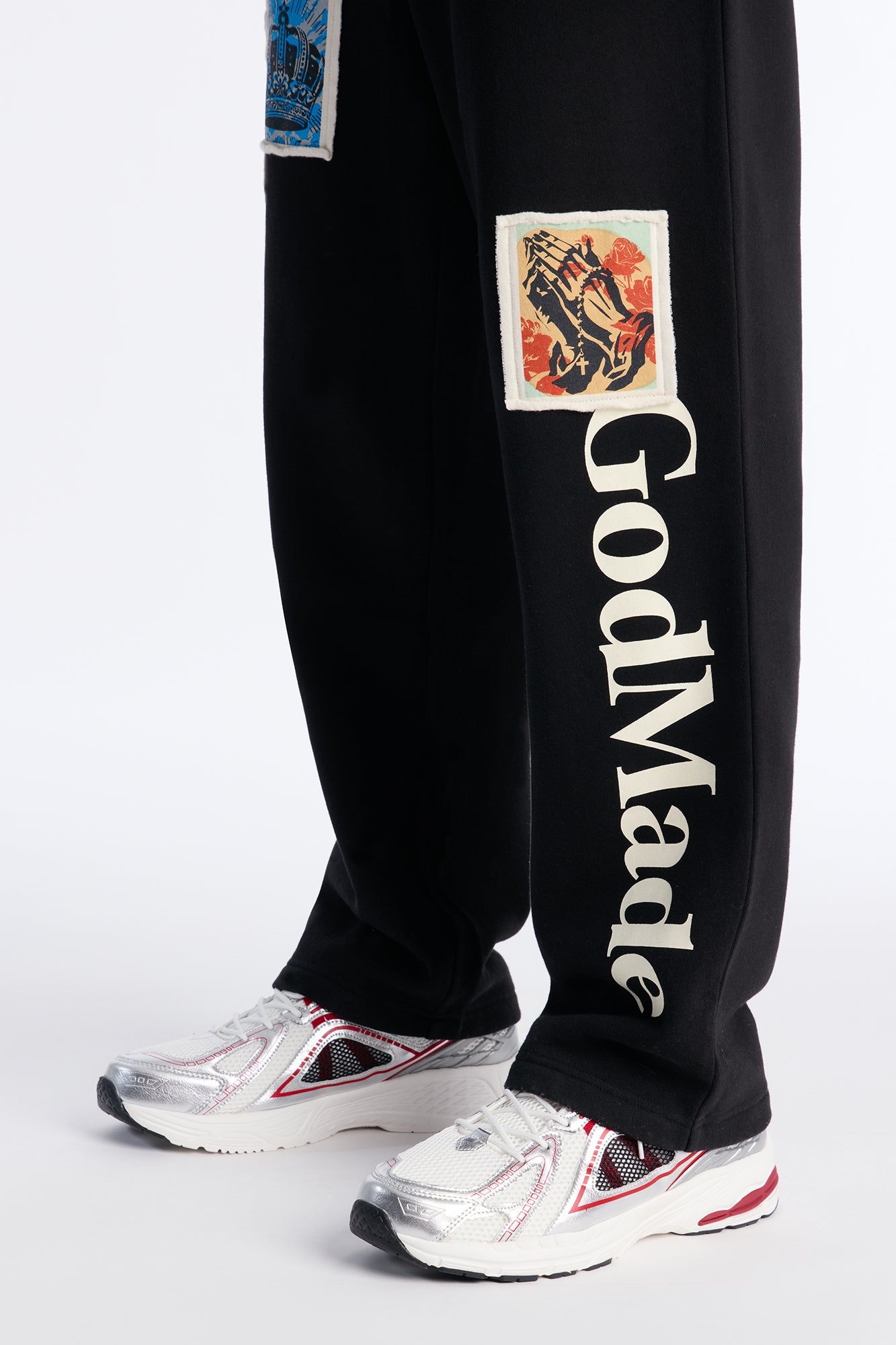 God Made Patch Straight Sweatpants - Black