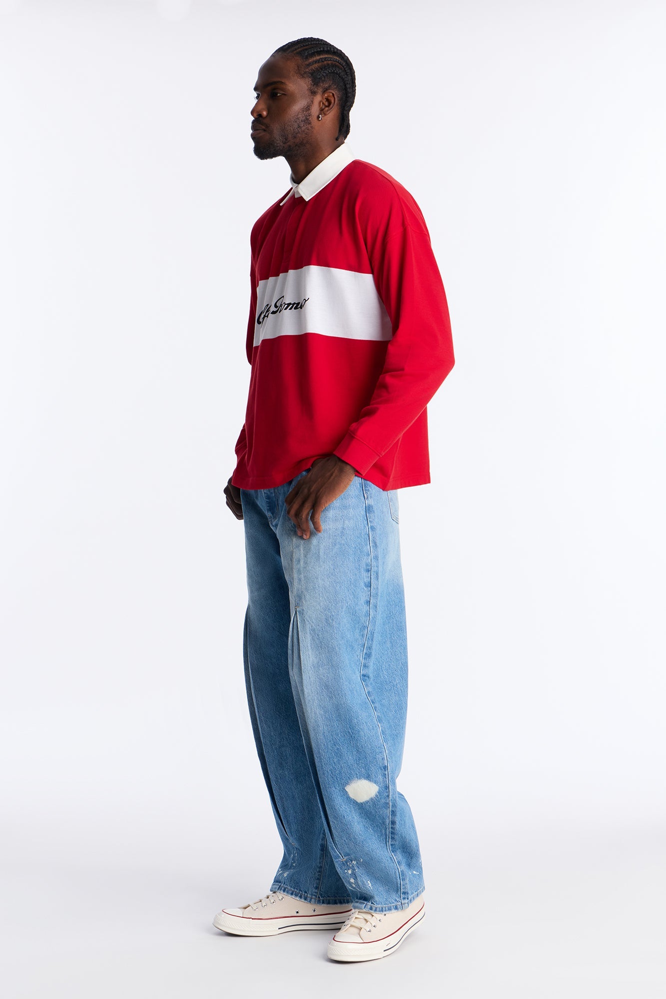 Barrel Pull On The Scene Pleated Jean - Medium Wash