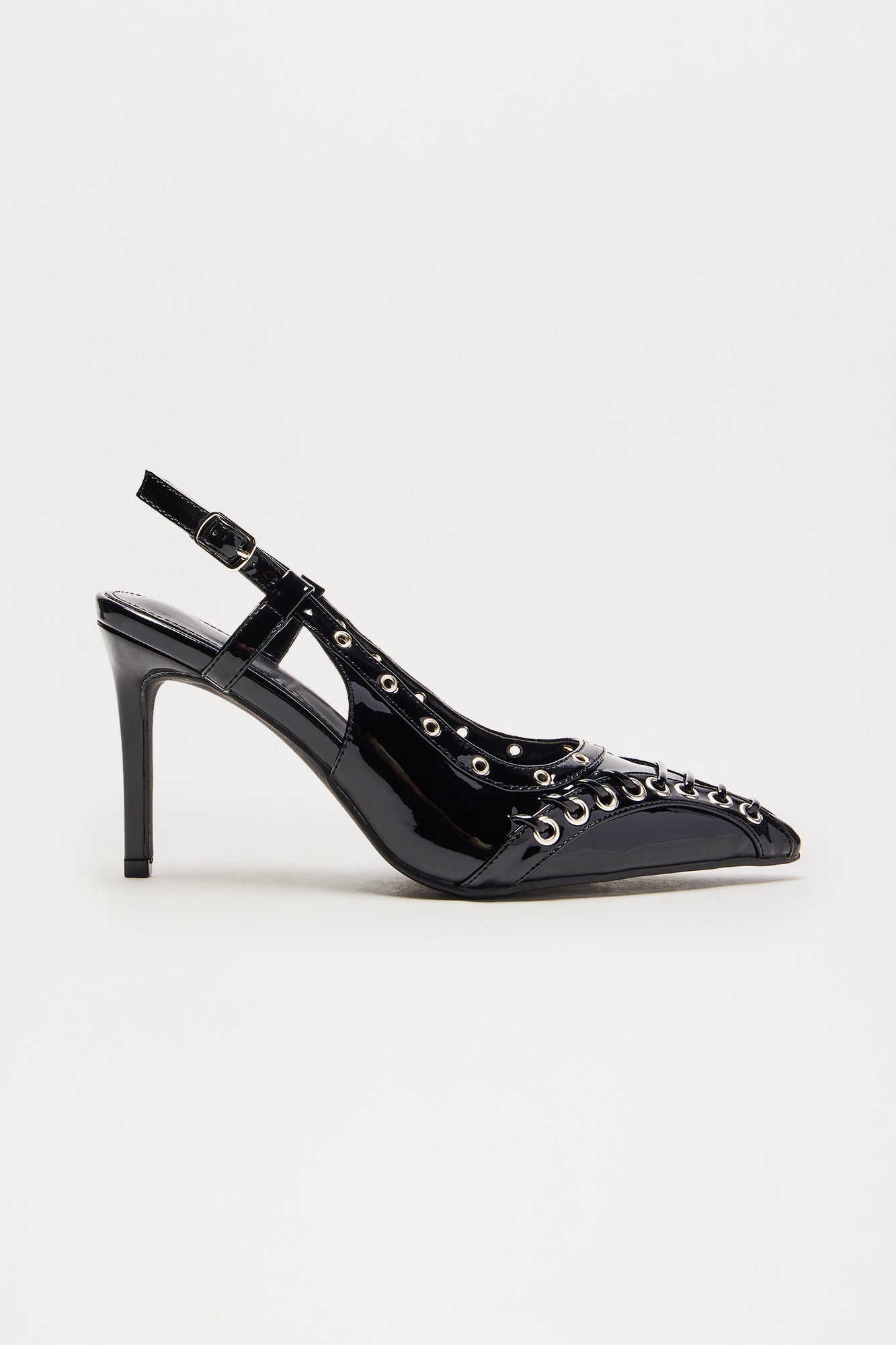 Rhett Grommet Slingback Pumps - Black