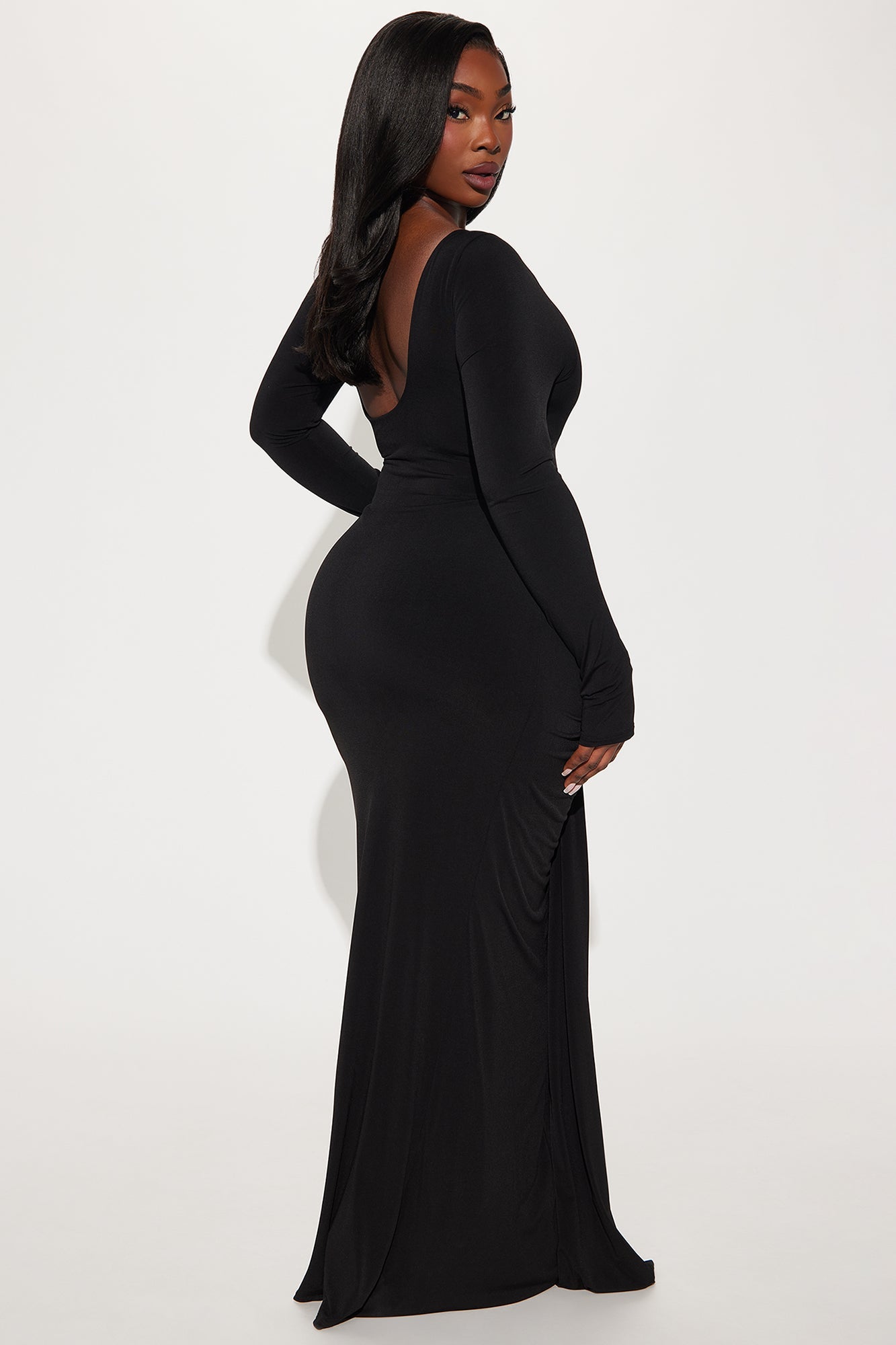 Eloise Boat Neck Maxi Dress - Black