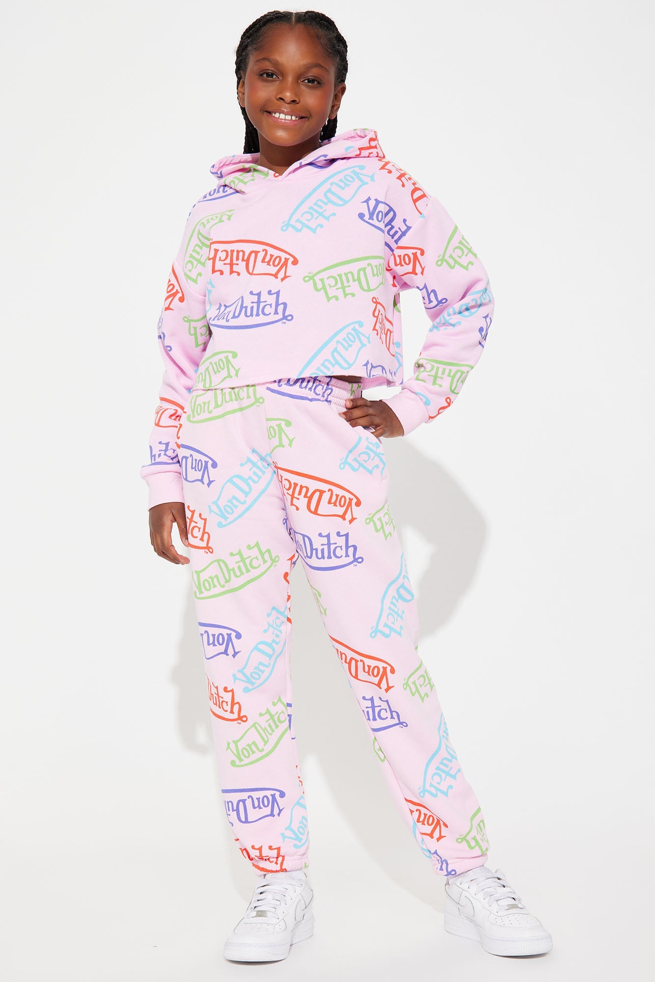 Mini Von Dutch Colorful Logo Jogger - Pink/combo
