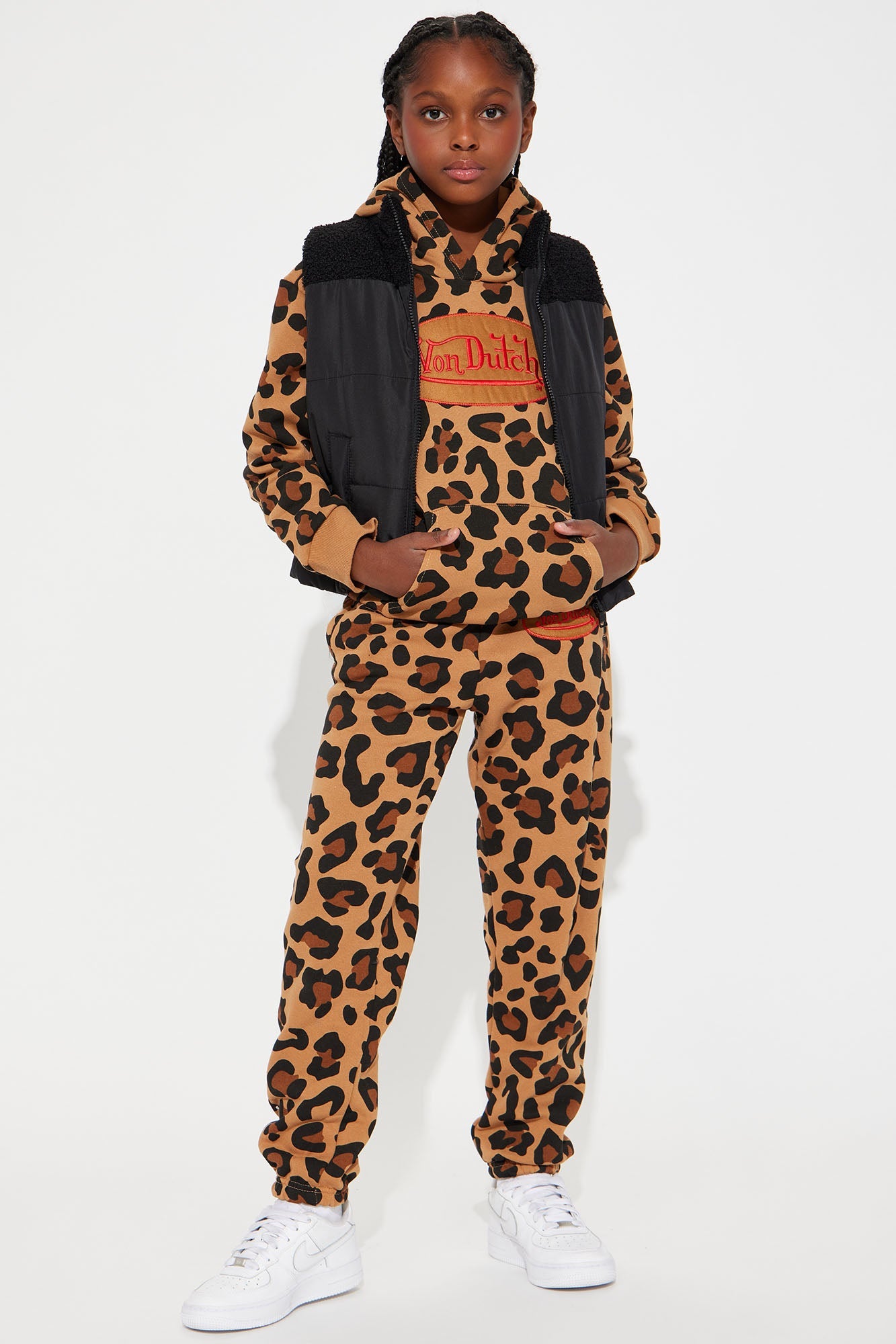 Mini Von Dutch Leopard Patch Hoodie - Leopard