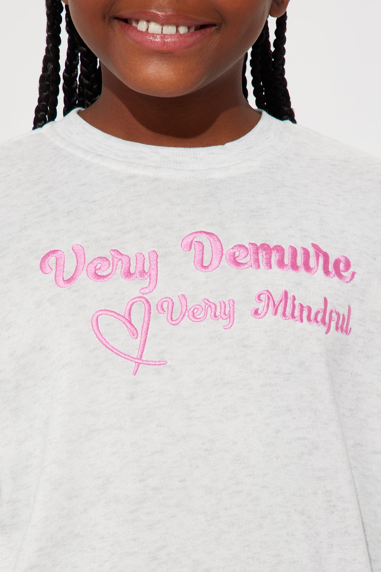Mini Very Demure Crew Neck Sweatshirt - Heather Grey