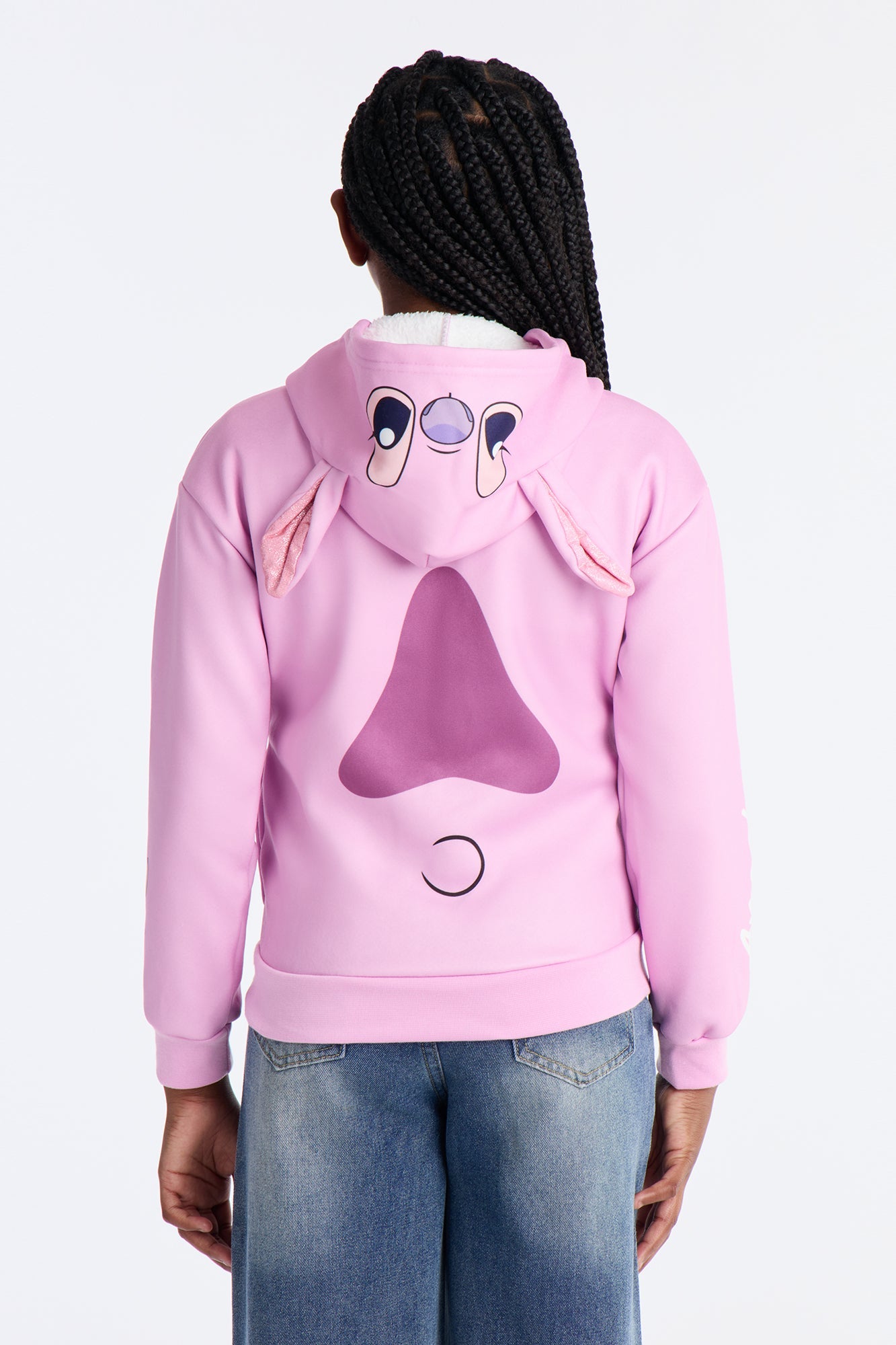 Mini Plush Zip Up Hoodie - Pink