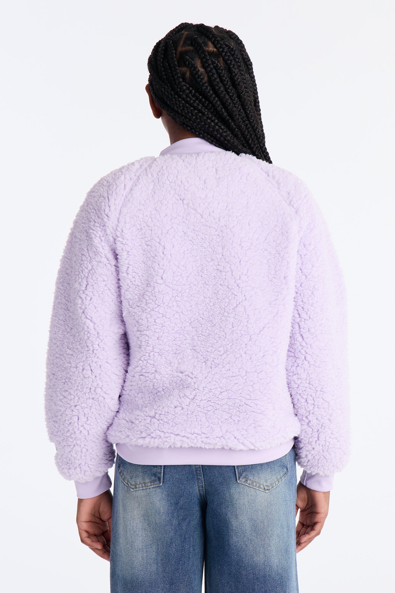Mini Stitch And Angel Sherpa Jacket - Lilac