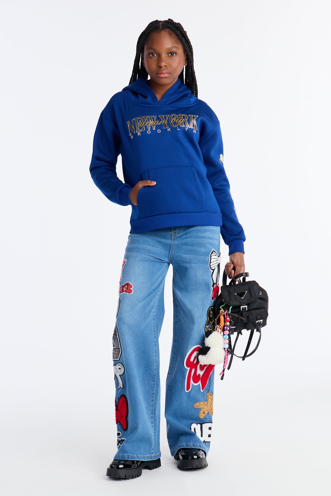 Mini Dream Big New York Fleece Hoodie - Navy