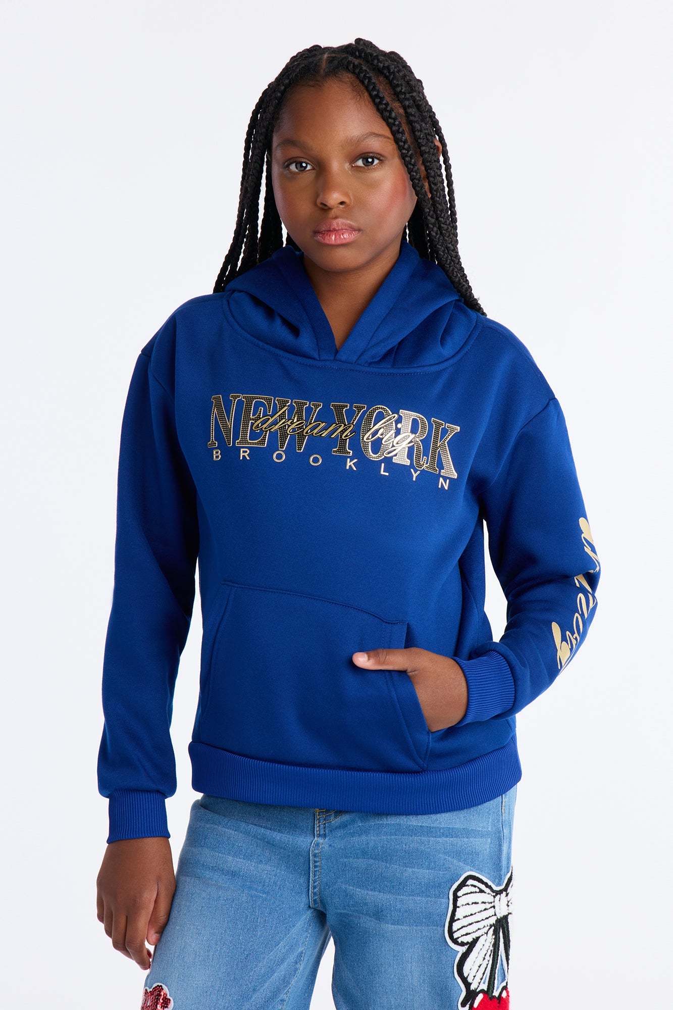 Mini Dream Big New York Fleece Hoodie - Navy