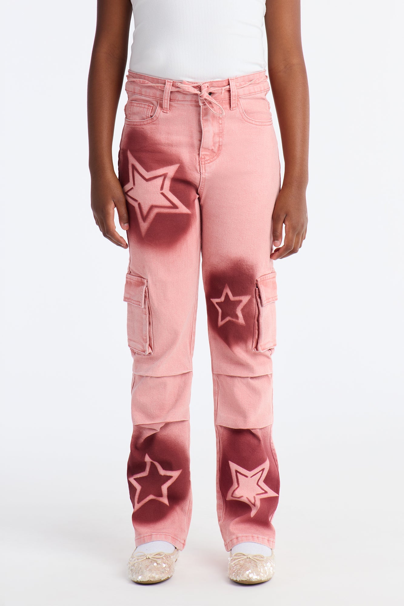 Mini Seeing Stars Cargo Jeans - Pink