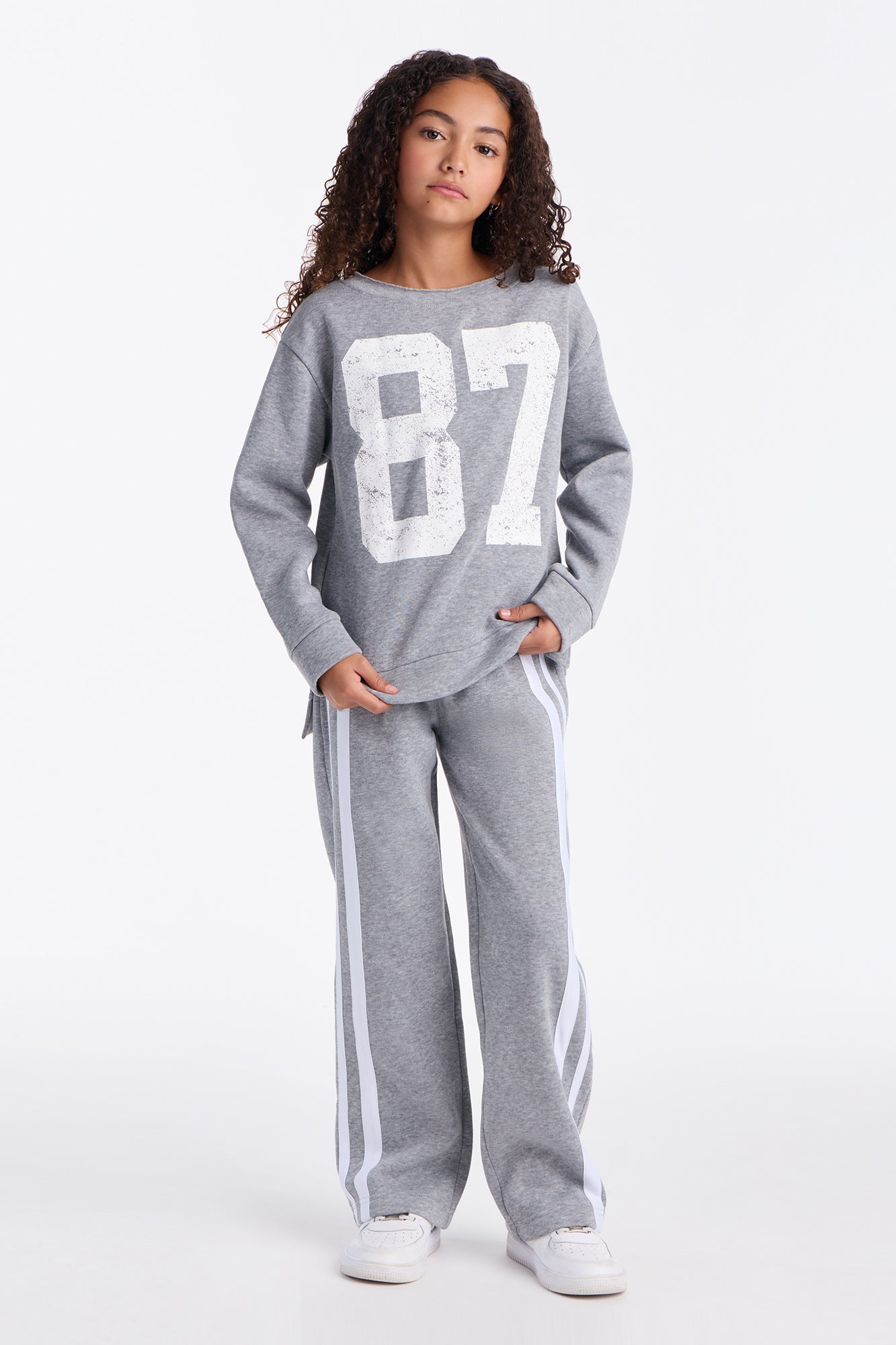 Mini Eighty Seven Fleece Pant Set - Heather Grey