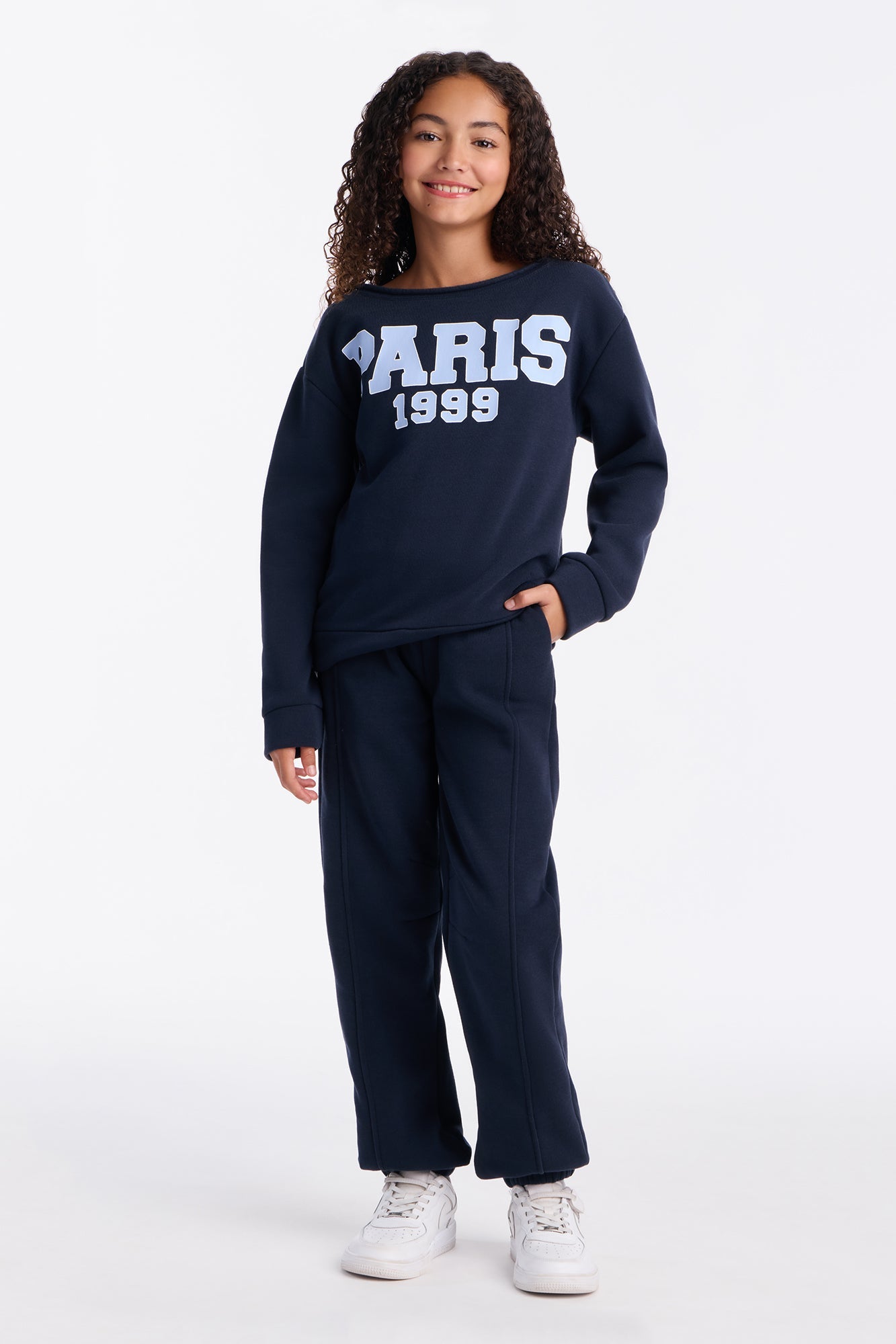 Mini Paris 1999 Fleece Jogger Set - Navy