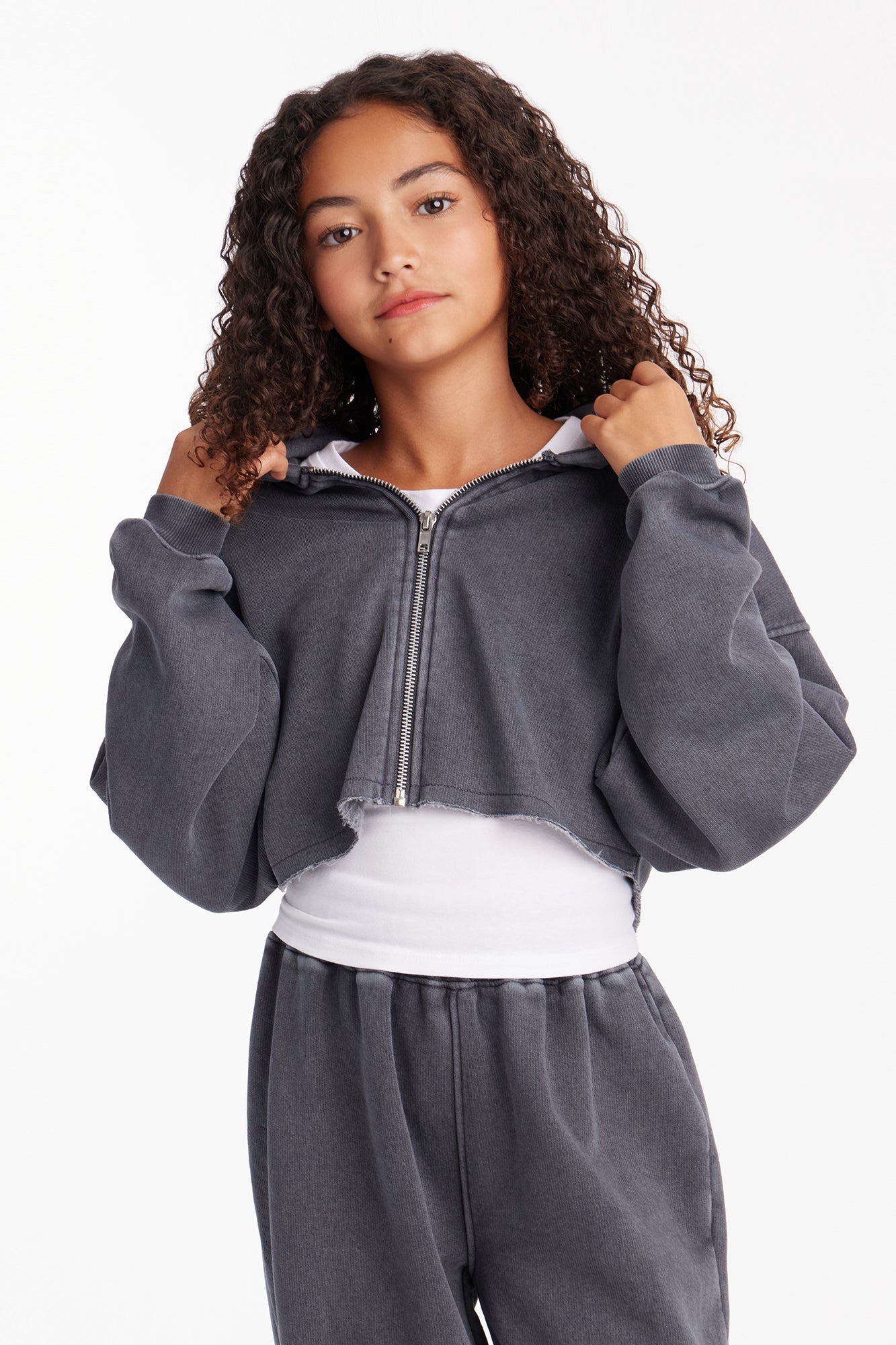 Mini On The Go Fleece Pant Set II - Charcoal