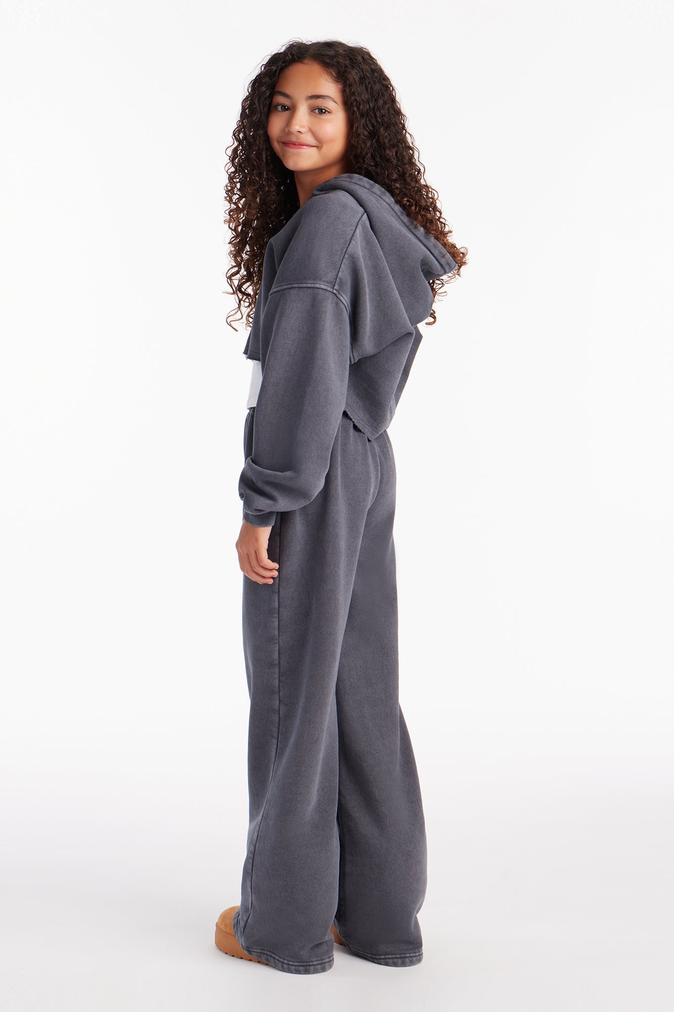 Mini On The Go Fleece Pant Set II - Charcoal