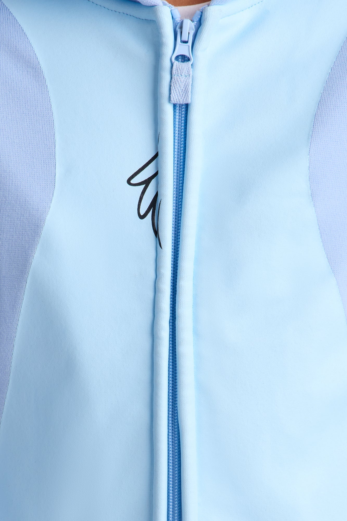 Mini Stitch Plush Zip Up Hoodie - Blue