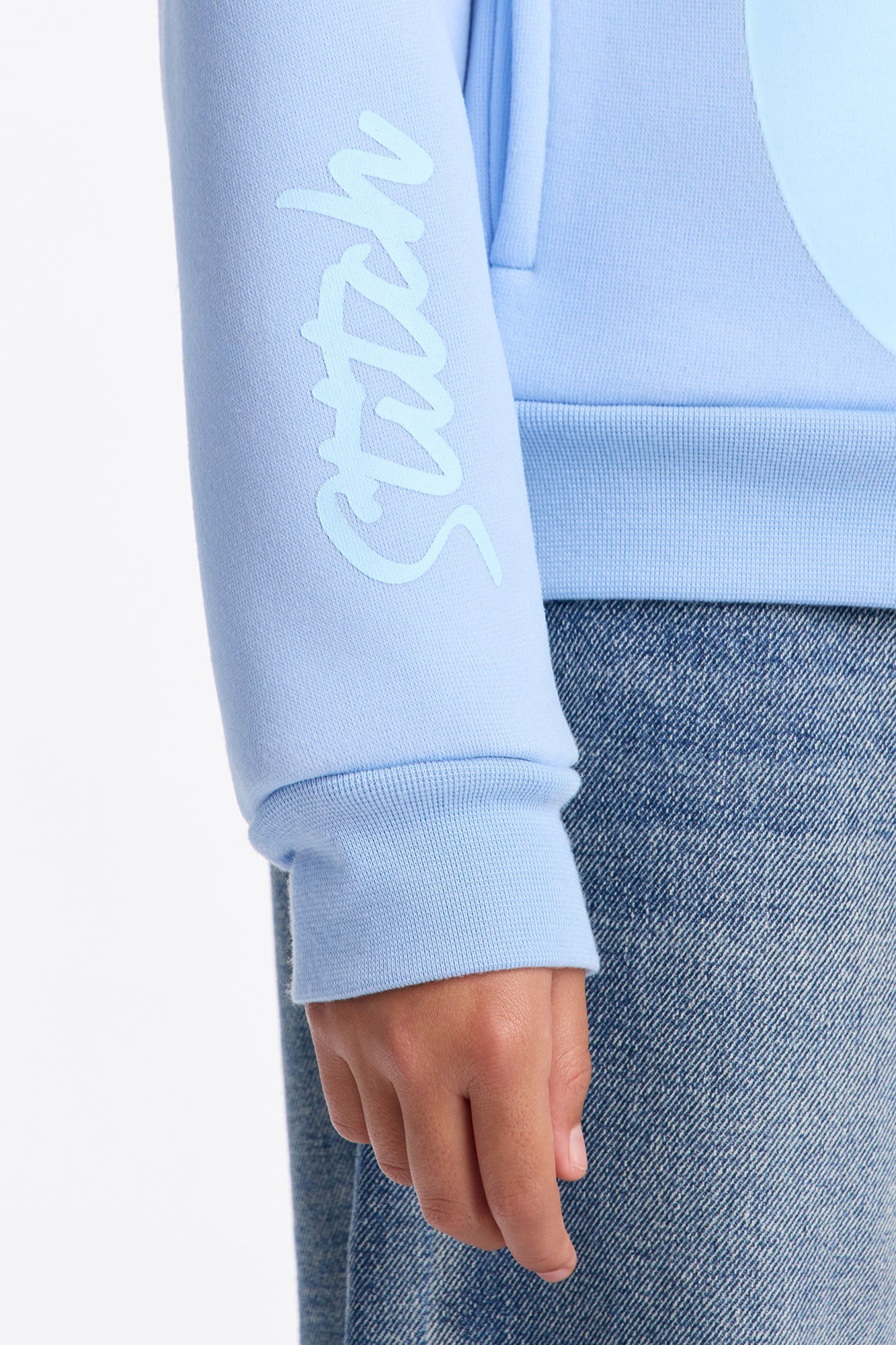 Mini Stitch Plush Zip Up Hoodie - Blue