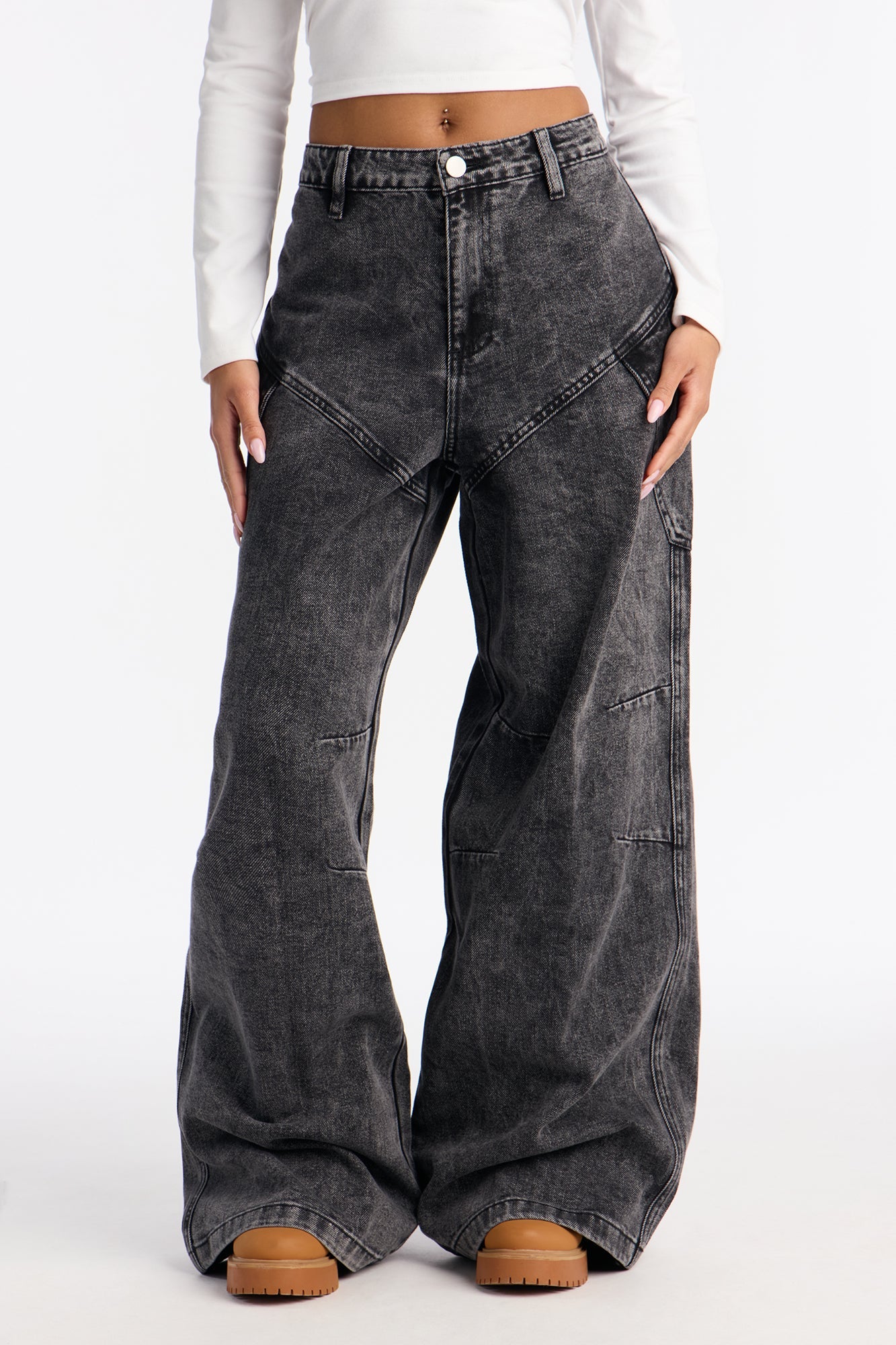 Widely Known Cargo Jeans - Grey