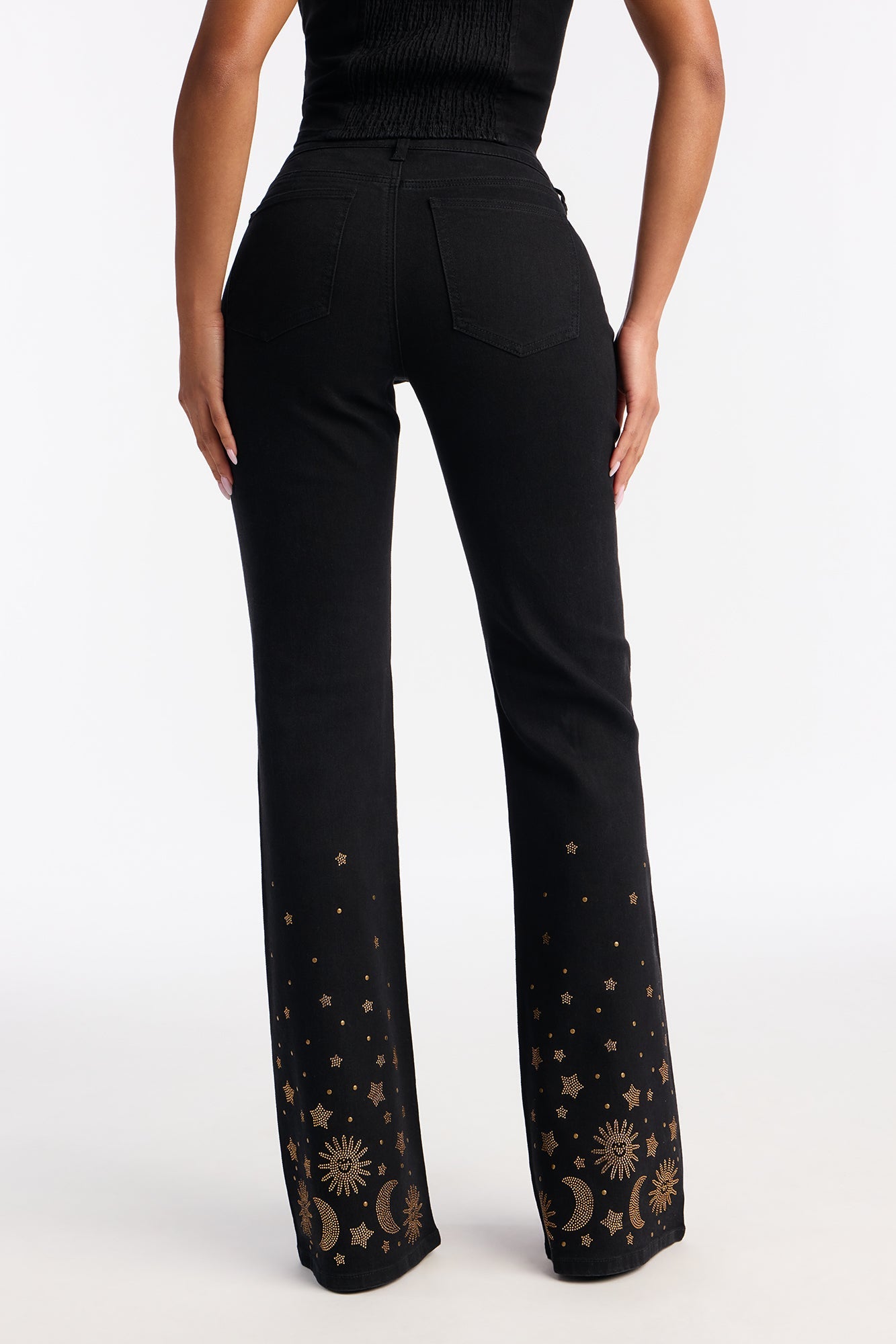 Practically Magical Embellished Flare Jeans - Black