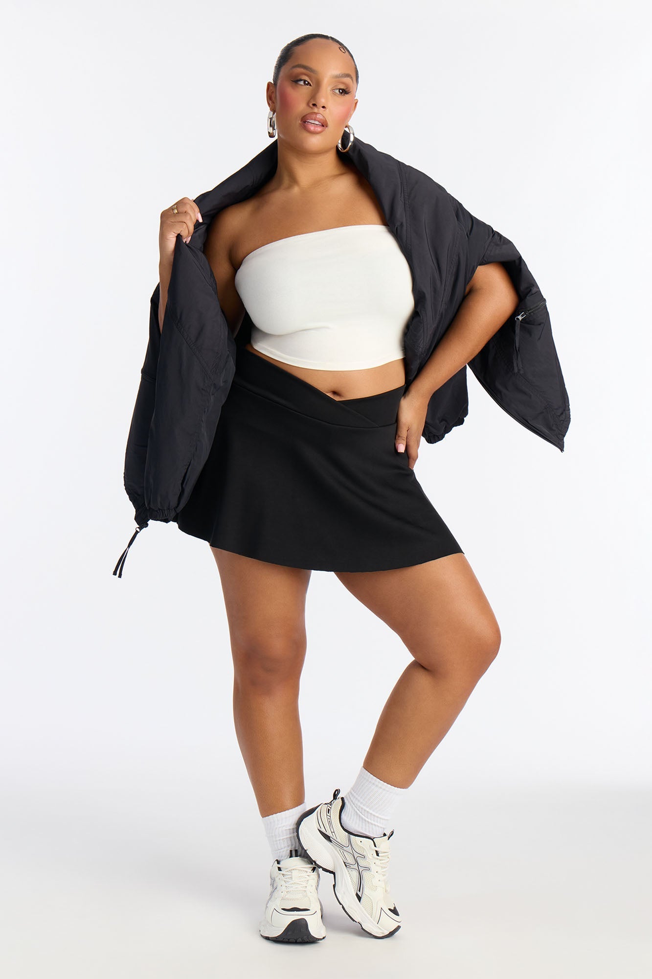 Hitting The Court Micro Mini Skort - Black
