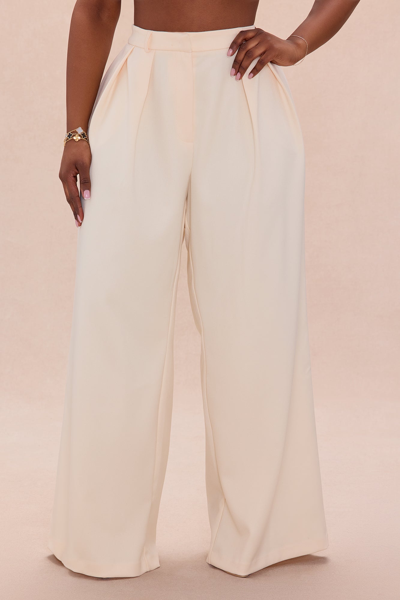 Mila Wide Leg Pant - Cream