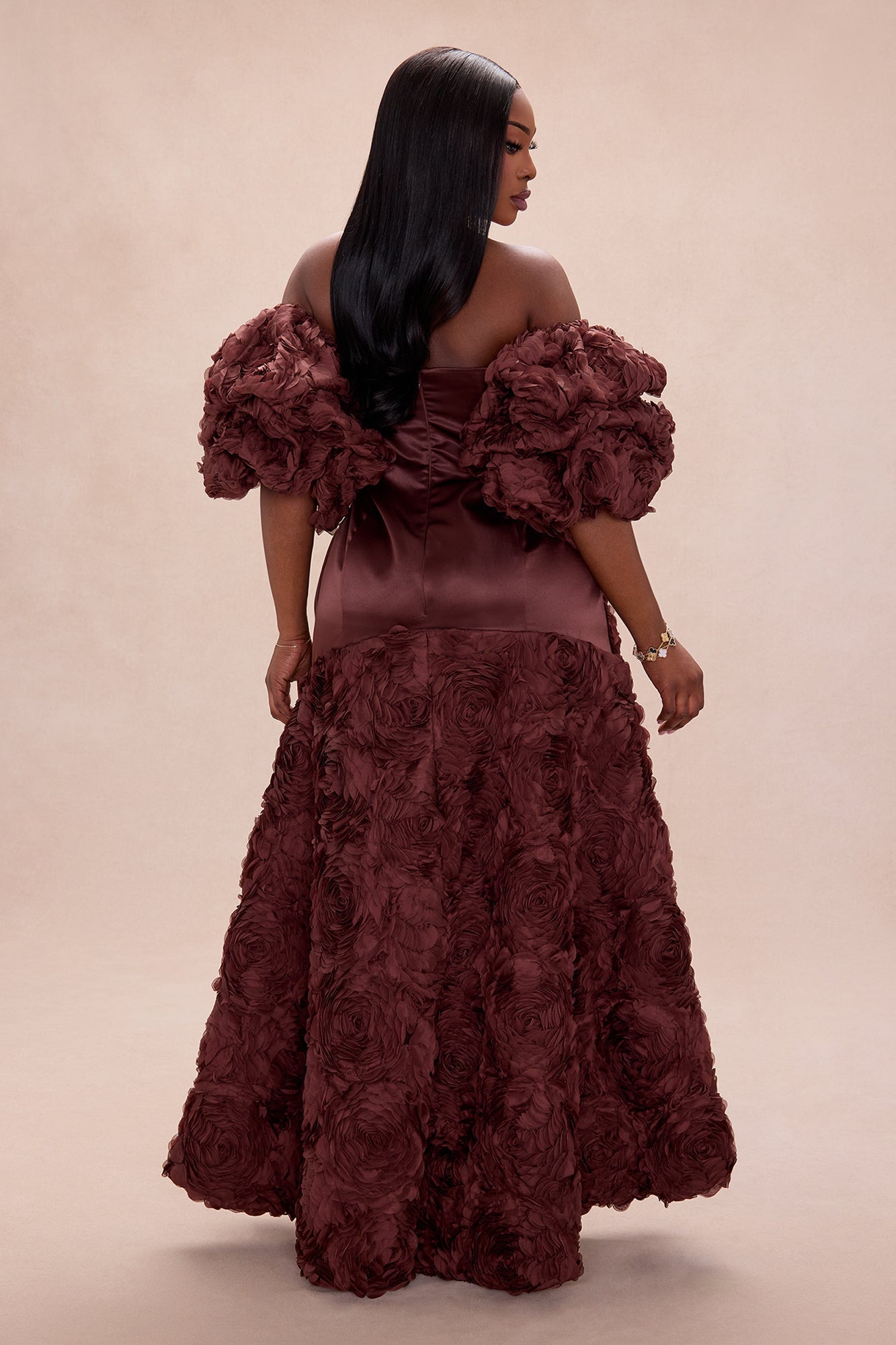 Bold Elegance Strapless Gown - Brown