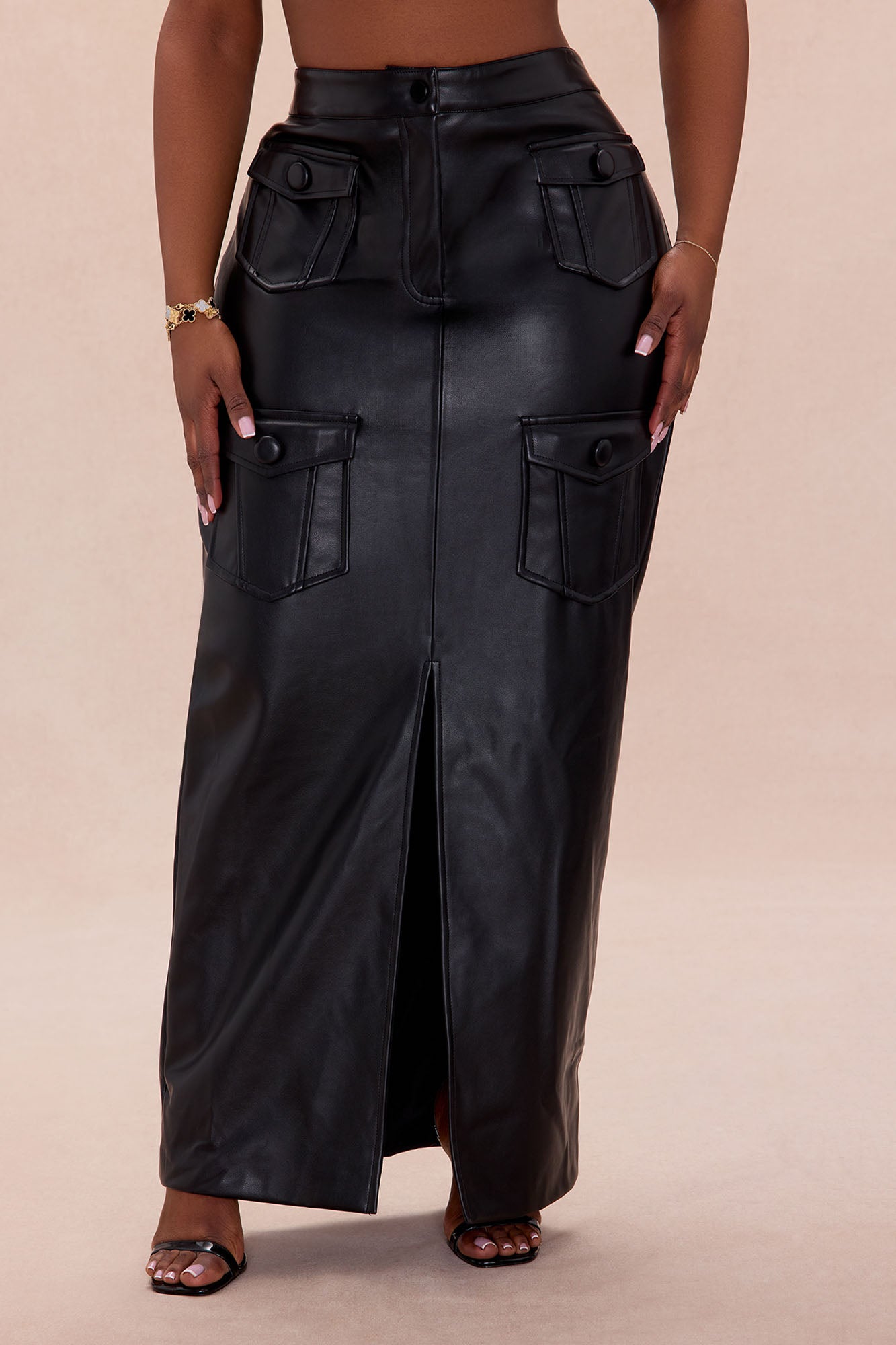 Up To No Good Midi Skirt - Black