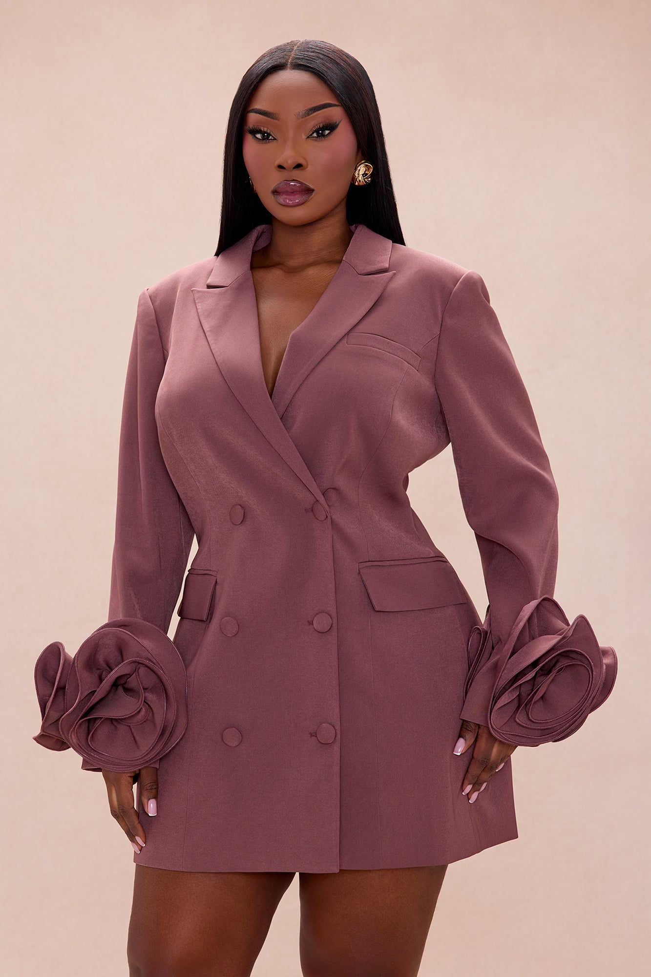Amora Blazer Mini Dress - Chocolate