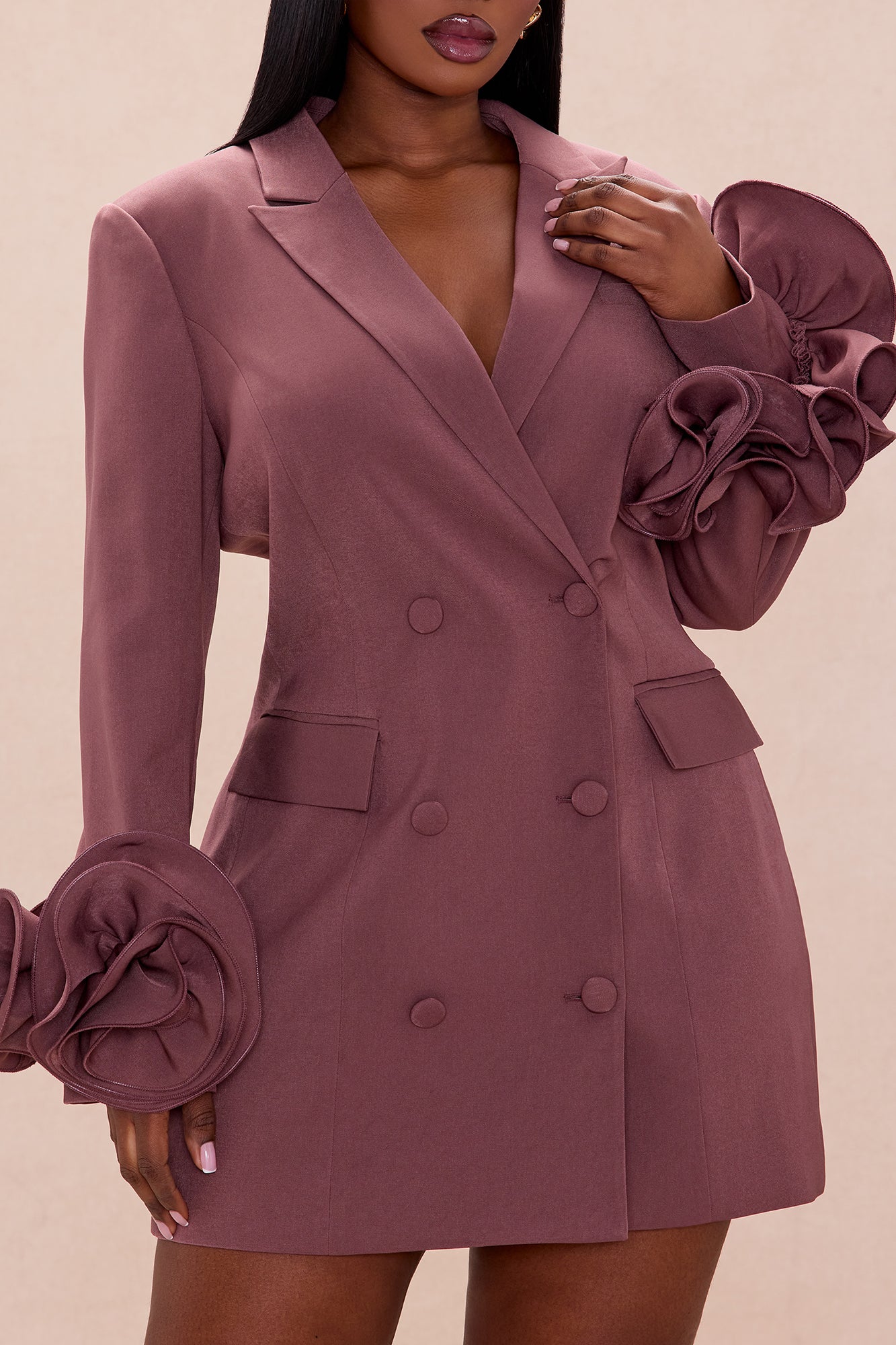 Amora Blazer Mini Dress - Chocolate