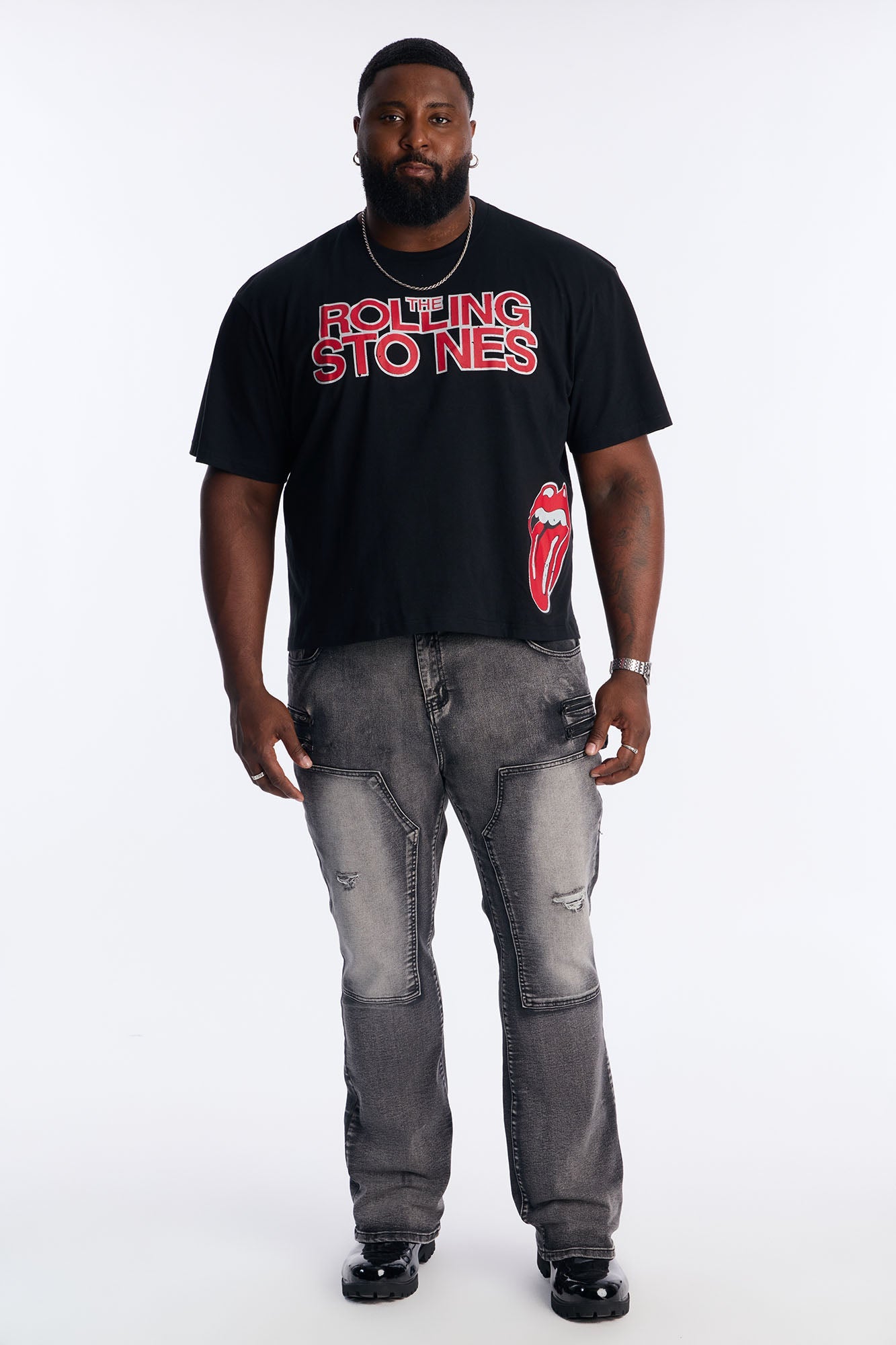 The Rolling Stones Worldwide Oversized Short Sleeve Tee - Black