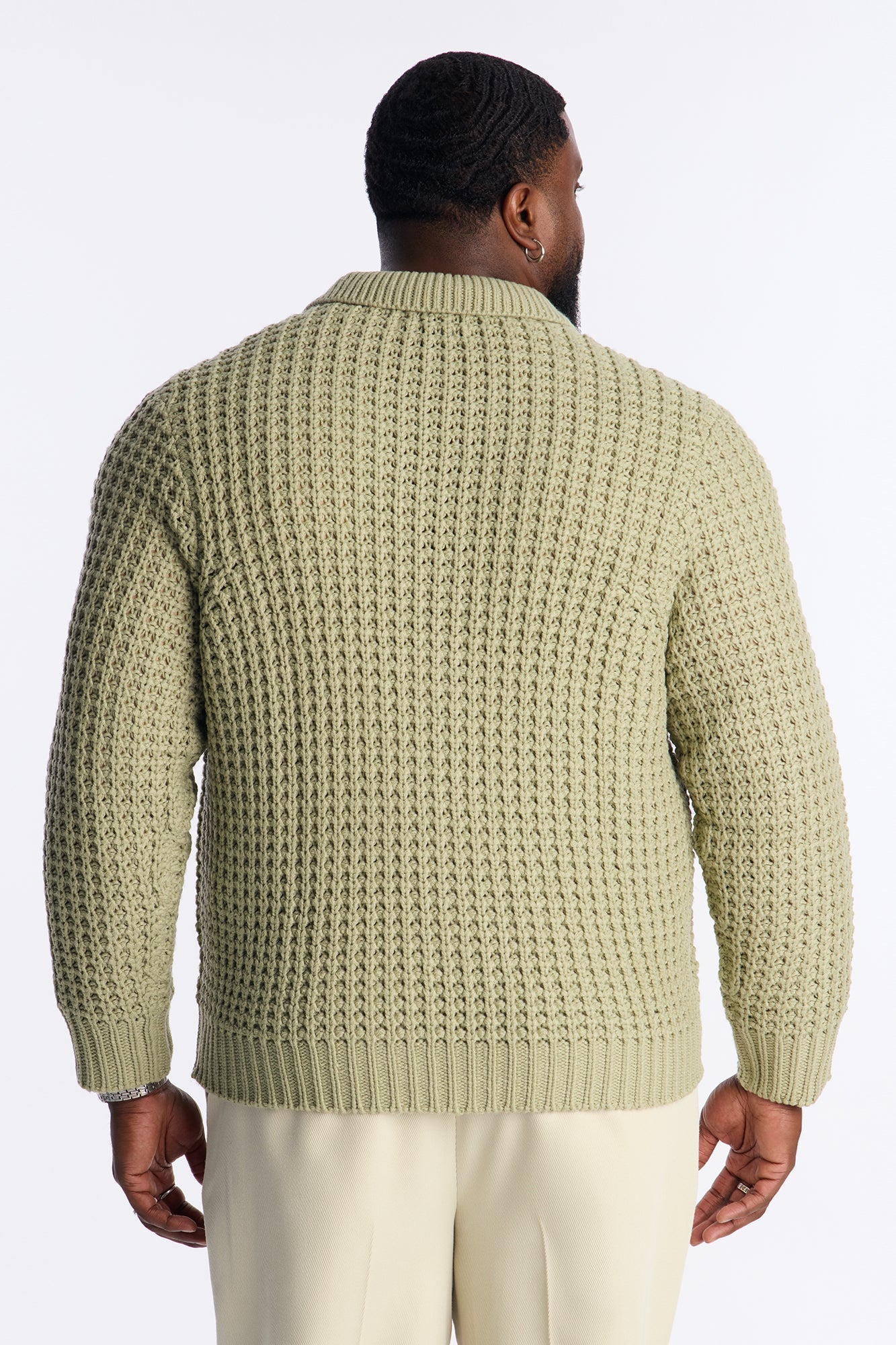 Chunky Sweater Polo - Sage